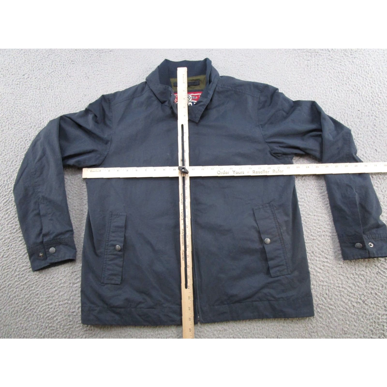 Superdry Superdry Bomber Jacket Full Zip Navy Blue Men L Zip Coat, Cotton Blend, Logo, Regular Fit, Spring Winter, Casual, Mens Size US L / EU 52-54 / 3 - 6 Thumbnail