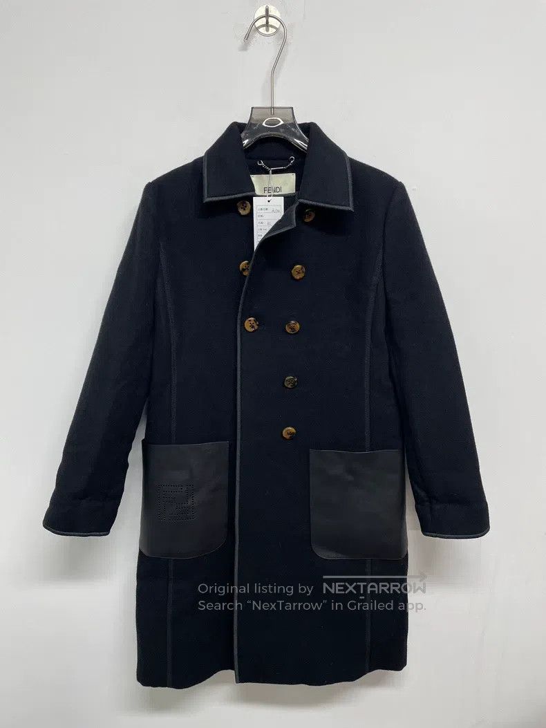 Fendi Fendi Leather Trim Cashmere Coat Size S / US 4 / IT 40 - 1 Thumbnail
