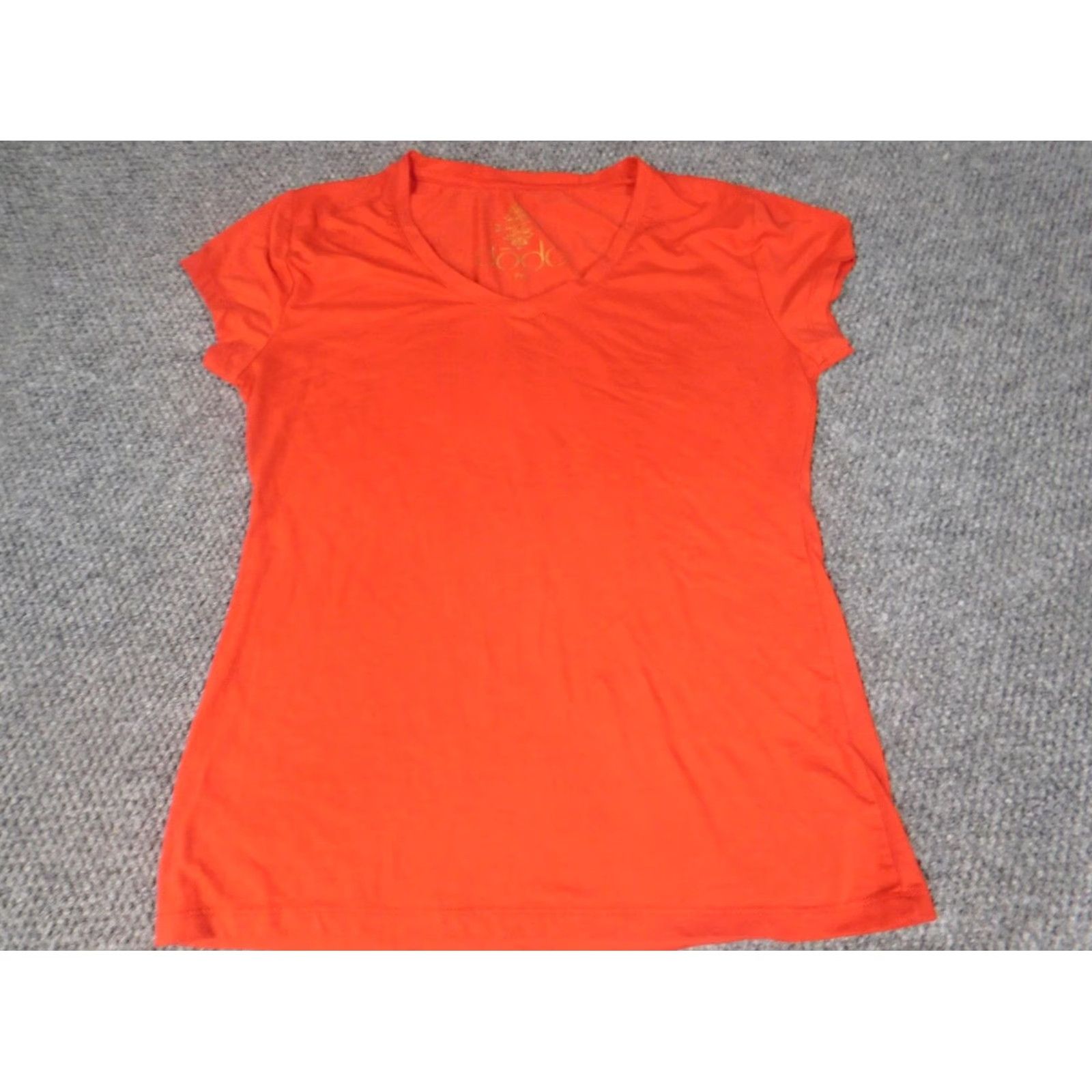Vintage Dodo Blouse Womens 2XL Orange Short Sleeve Collared Pullover Stretch Casual Cotton Polyester Button Regular Classic Size XXL / US 16-18 / IT 52-54 - 3 Thumbnail