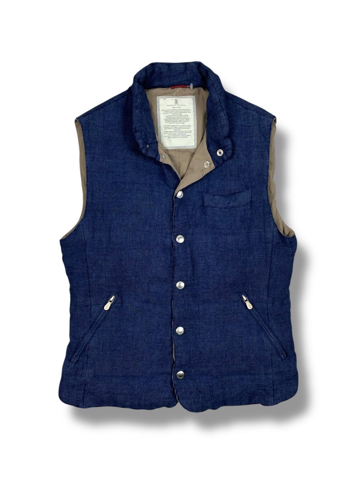 Brunello Cucinelli Brunello Cucinelli Linen Wool Silk Down Padded Vest Size US M / EU 48-50 / 2 - 1 Thumbnail