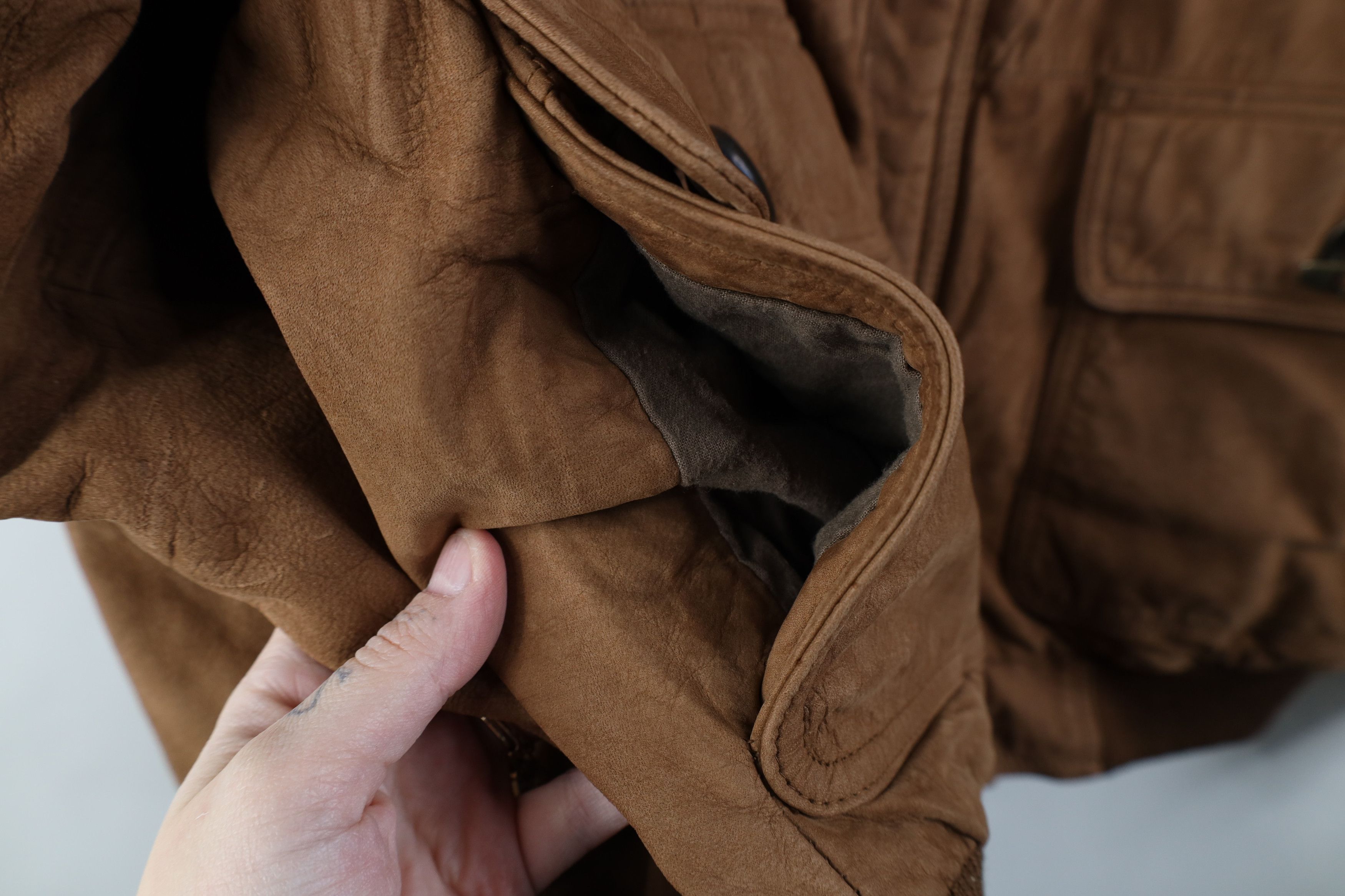 Vintage Vintage 90s Streetwear Button Suede Leather Bomber Jacket Size US XL / EU 56 / 4 - 8 Thumbnail