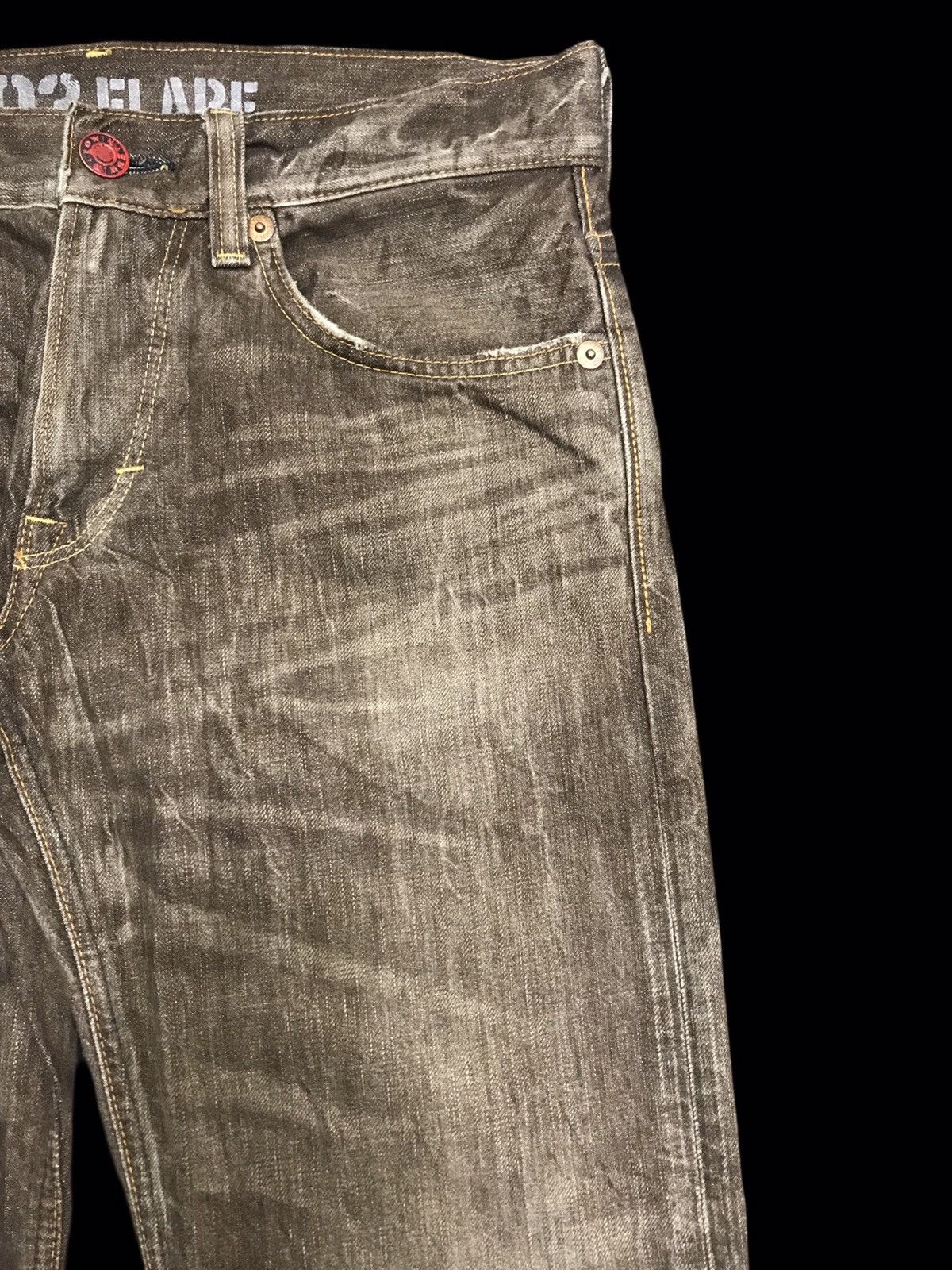 Edwin 💥FLARE💥ARCHIVAL RARE EDWIN 503 SICK FADES FLARE DENIM F382 Size US 32 / EU 48 - 3 Thumbnail