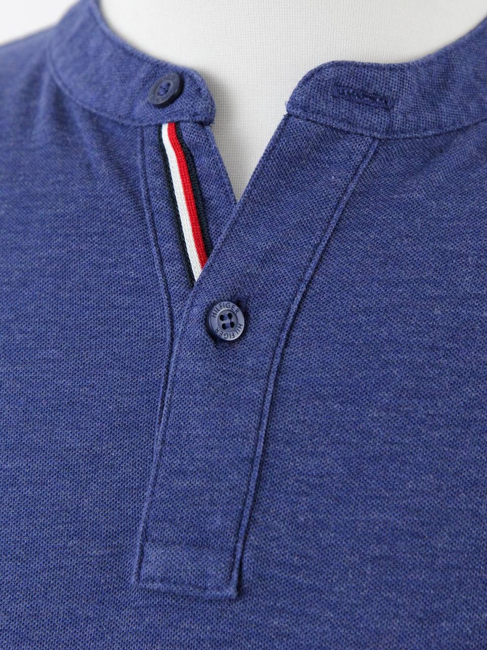 Tommy Hilfiger TOMMY HILFIGER Blue Slim Fit Shirt without Collar Size US M / EU 48-50 / 2 - 5 Thumbnail