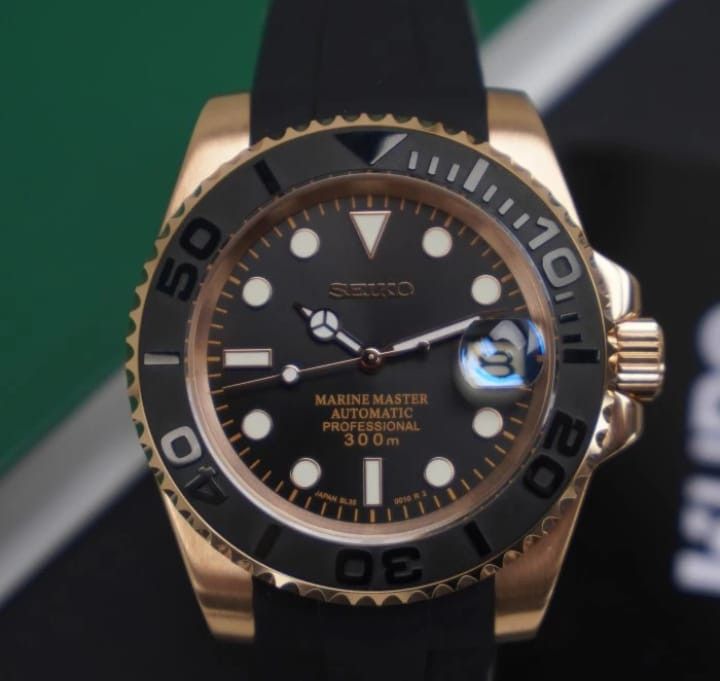 Seiko Seiko Yachtmaster Rose Gold NH35 AUTOMATIC Black Dial Size 40 - 1 Thumbnail