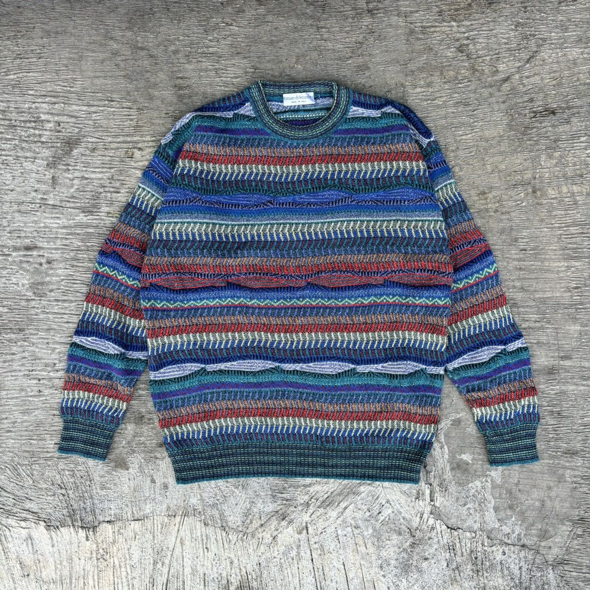 Coogi × Vintage Coogi style 3D cable knitwear fantasie di Settembre sweater Size US L / EU 52-54 / 3 - 1 Thumbnail