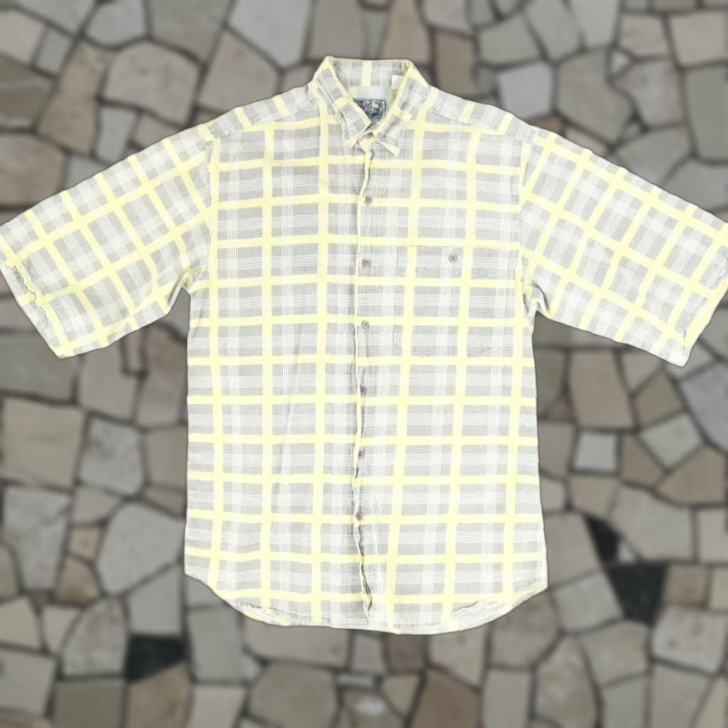 Vintage VTG Tomato Short Sleeve Button Down Cotton Plaid Shirt Yellow Men’s M Size US M / EU 48-50 / 2 - 1 Thumbnail