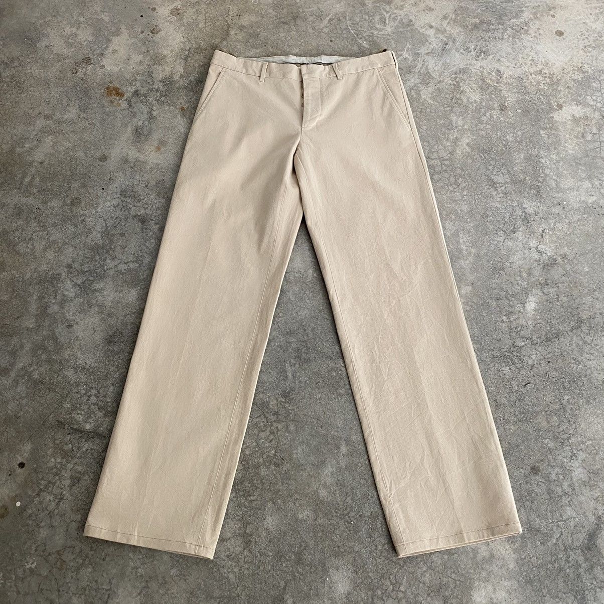 Helmut Lang Fall 2000’s Archive Helmut Lang Beige Tux Trouser Pants RTW Size US 34 / EU 50 - 4 Thumbnail