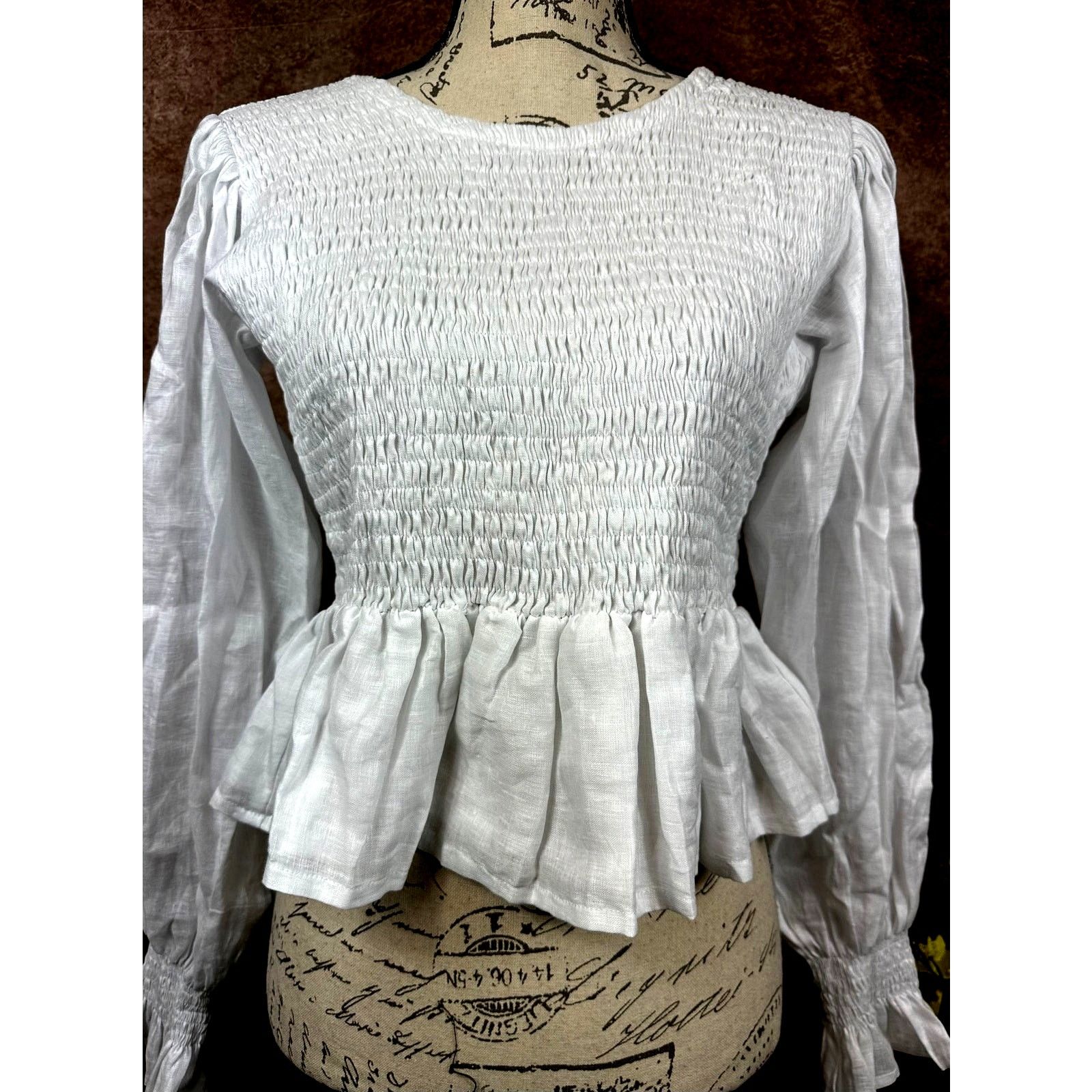 FAITHFULL Faithfull The Brand Savita Linen Open Back Top White size 4 Size S / US 4 / IT 40 - 5 Thumbnail