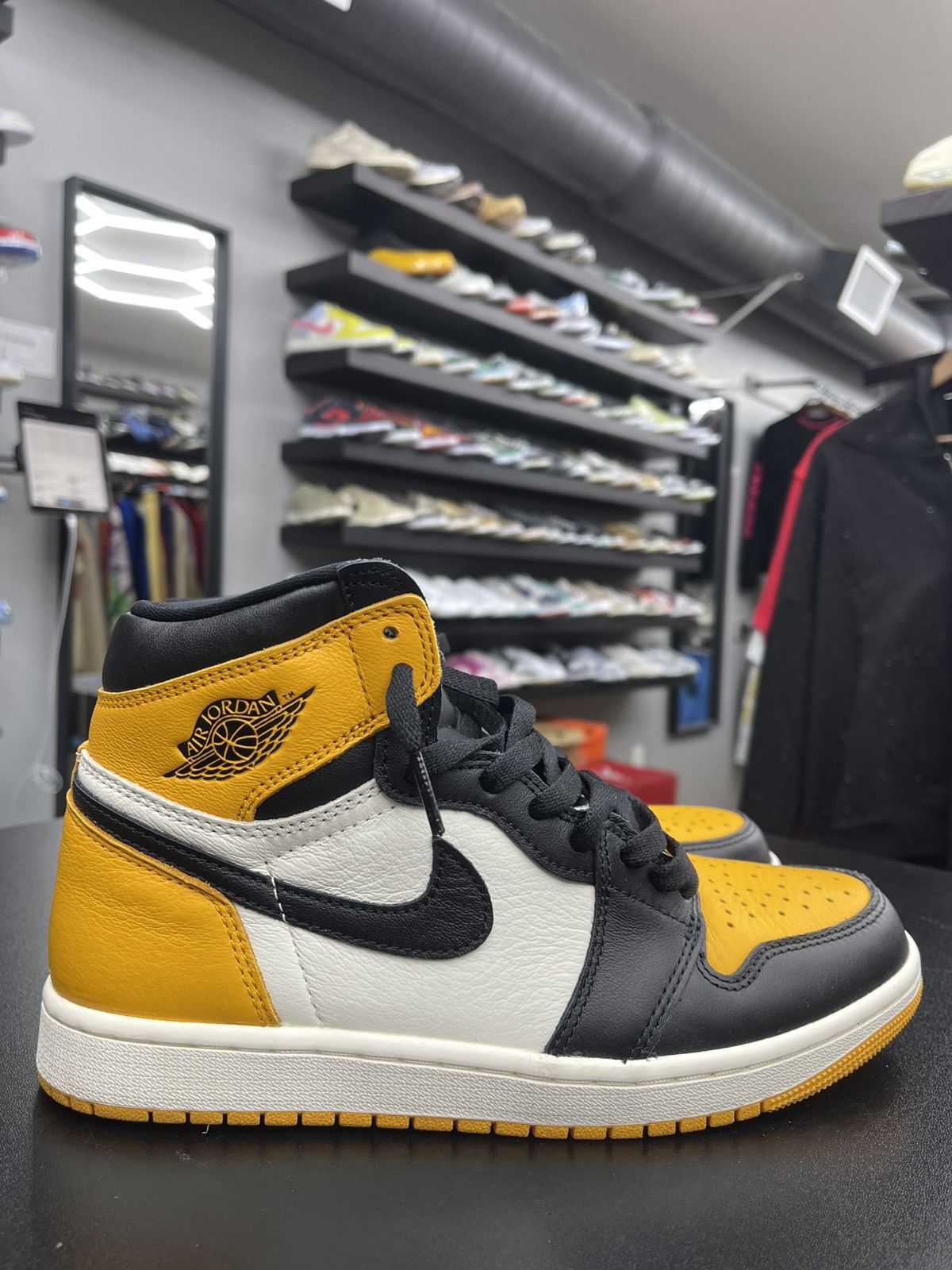 Size 8 - Jordan 1 Retro High Taxi Yellow Toe