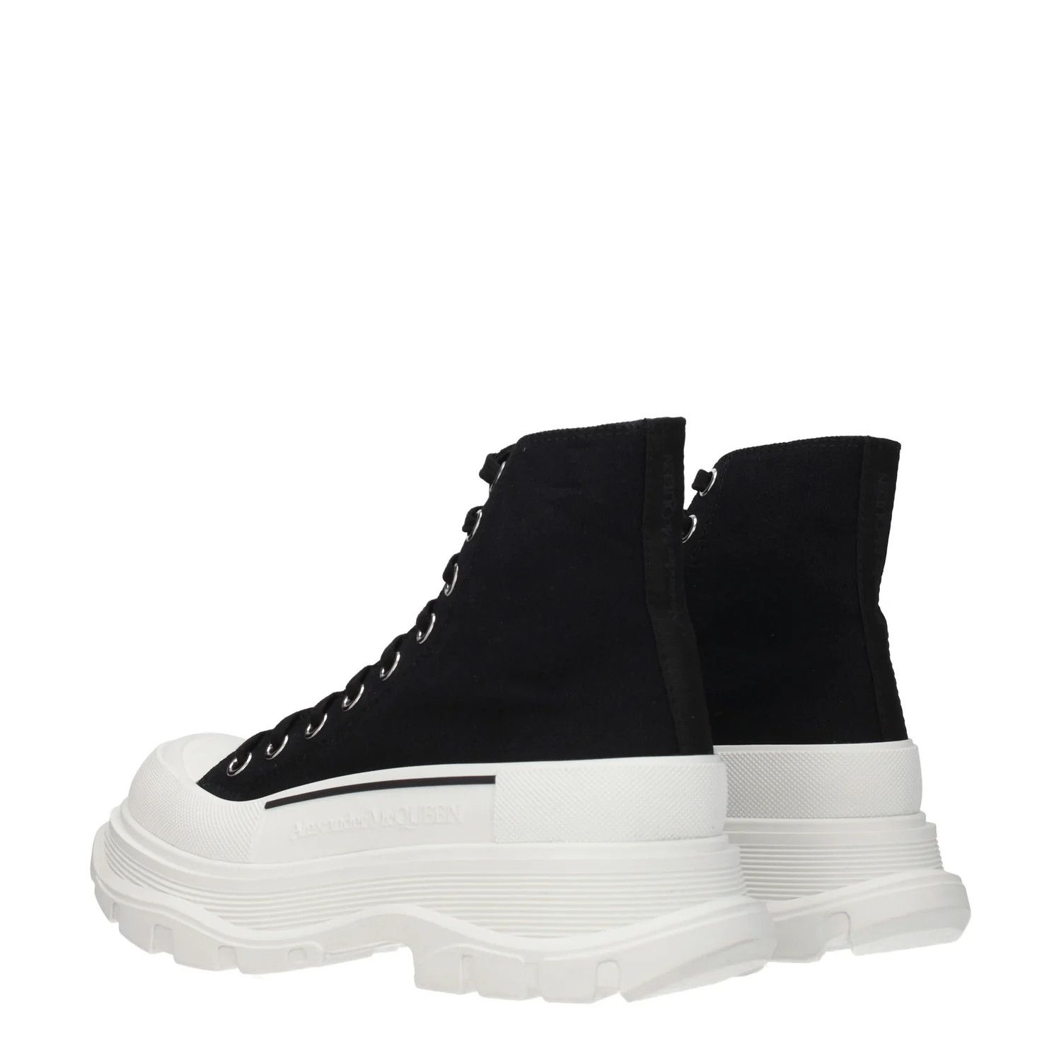 Alexander McQueen ob1o1e0225 Fabric Hi-Top Sneakers in Black White Size US 11 / EU 44 - 4 Thumbnail