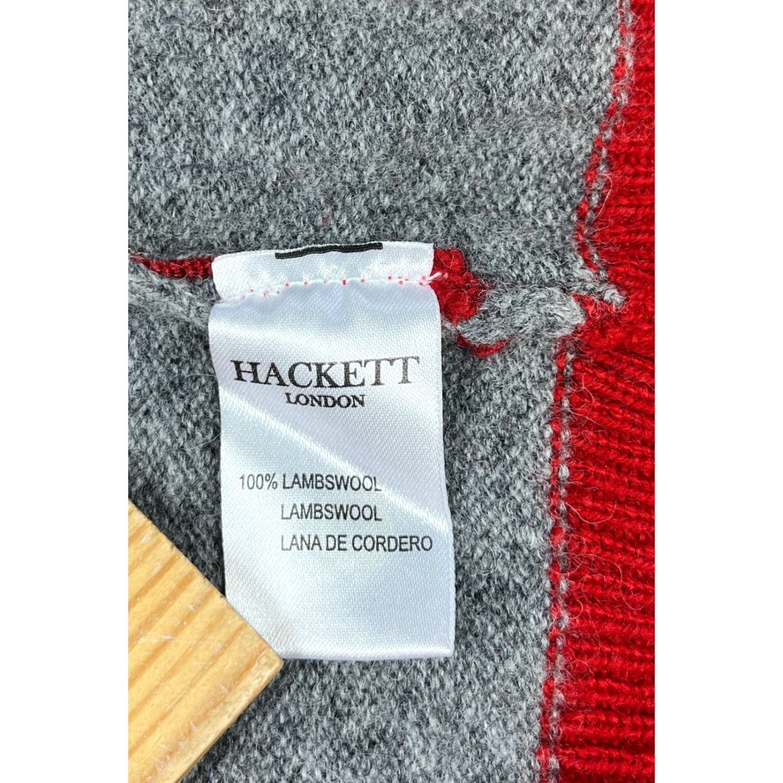 Hackett Hackett London Men's Pullover V-Neck Sweater Sz S Striped 100% Lambswool Gray Red Knit Wool Shirt Sweater Mens Size US S / EU 44-46 / 1 - 6 Thumbnail