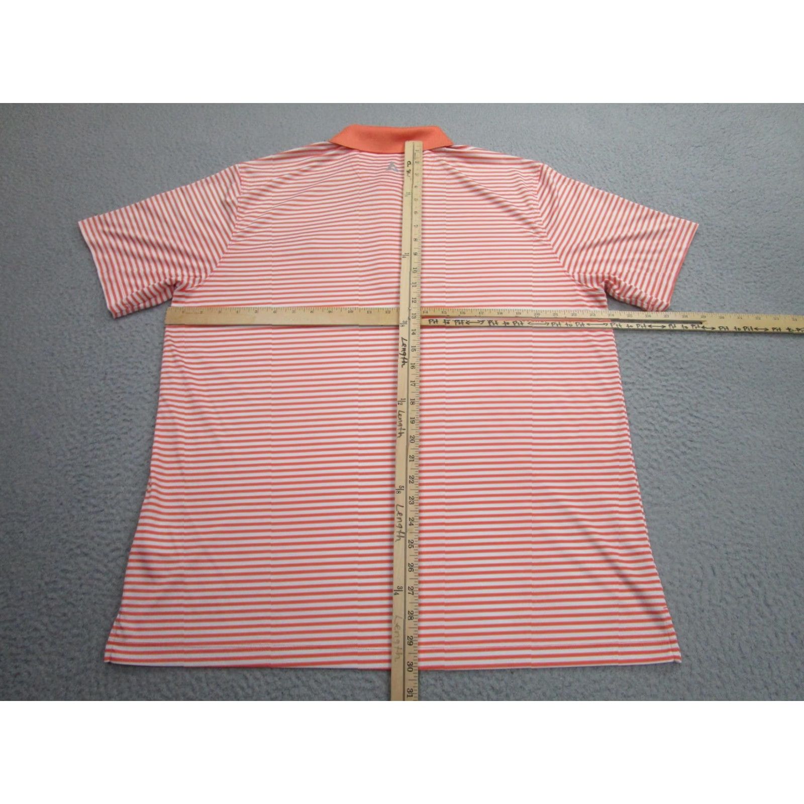 Vintage Bermuda Sands Polo Shirt Mens XL Orange White Striped Golf Wicking Hunter Ranch Size US XL / EU 56 / 4 - 7 Thumbnail