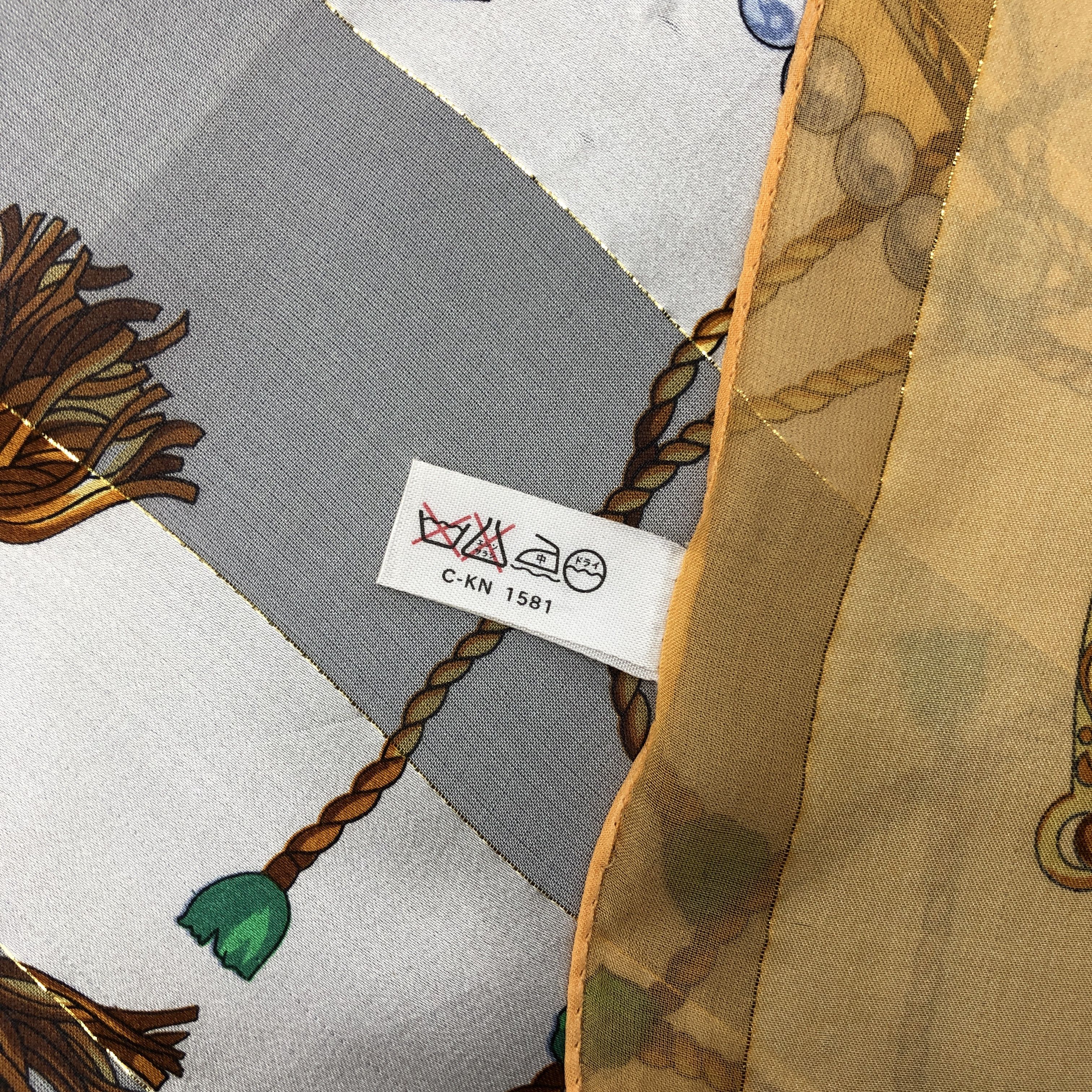 Japanese Brand Vintage SILK Scarf Twill Stole Wraps Scarves - GF60021 Size ONE SIZE - 8 Thumbnail