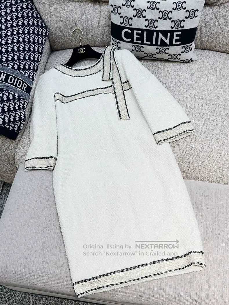 Chanel Chanel Metropolitan series milky white braided medium-slee Size XS / US 0-2 / IT 36-38 - 3 Thumbnail