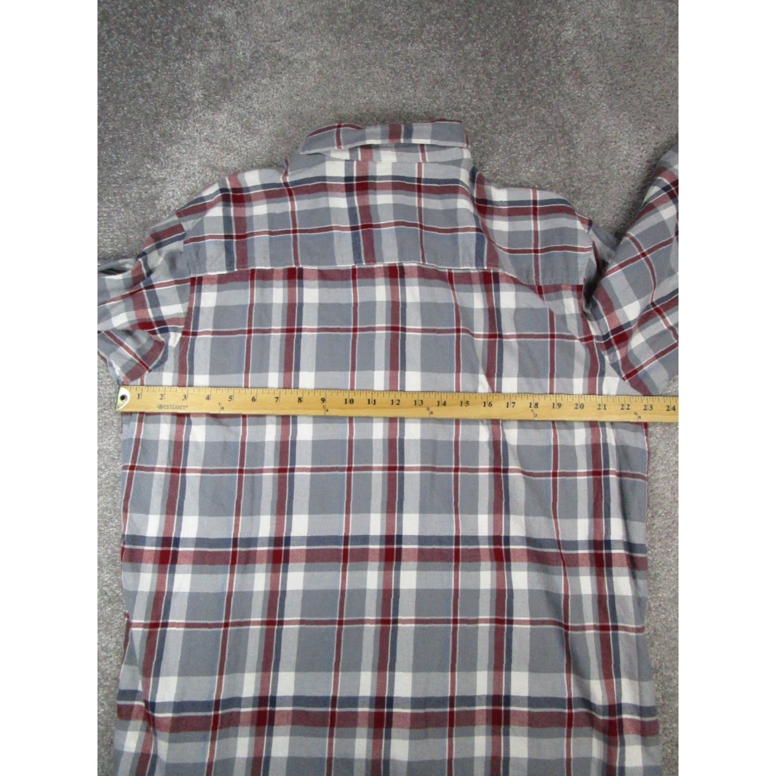 Vintage Columbia Shirt Mens Large Blue Gray Red Cotton Flannel Button-Up Size US L / EU 52-54 / 3 - 5 Thumbnail
