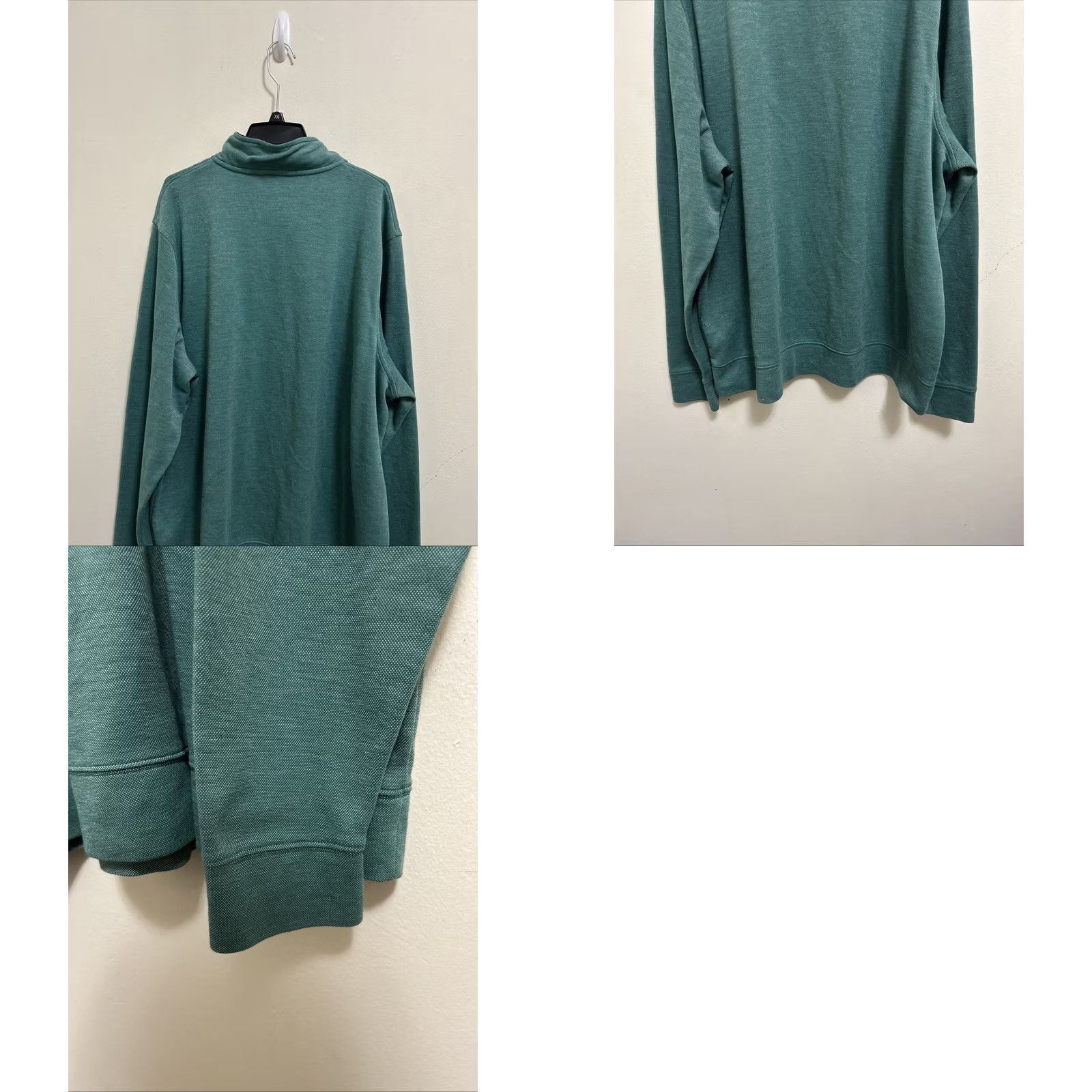 Altea LL Bean Pullover Mens XL Green Teal Comfort Stretch 1/4 Zip Long Sleeve Shirt Size US XL / EU 56 / 4 - 8 Thumbnail
