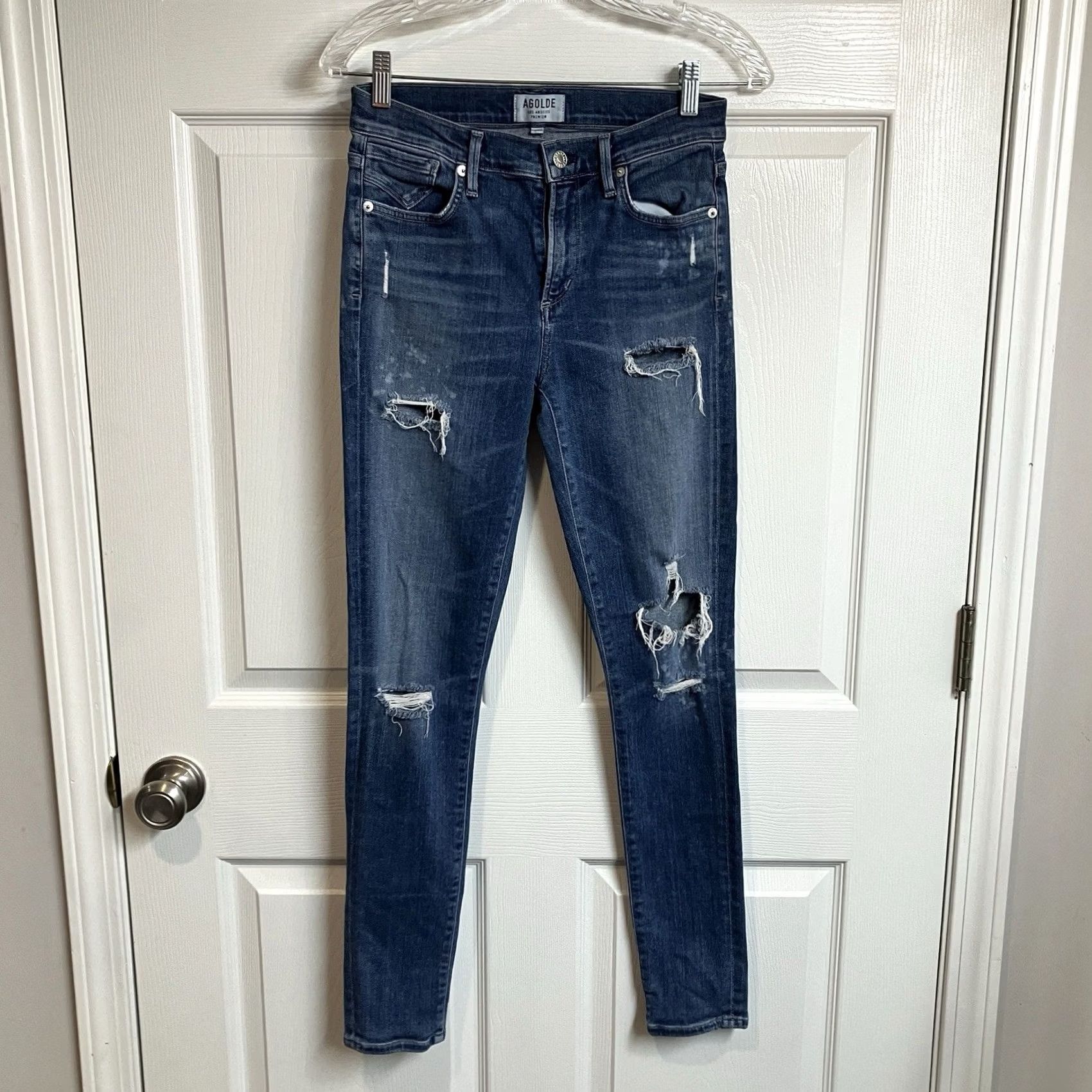 Agolde Agolde Sophie Skinny Jeans Distressed Mid Rise Ankle Length Womens Size 26 - Pre Owned Condition Size 26" / US 2 / IT 38 - 2 Thumbnail