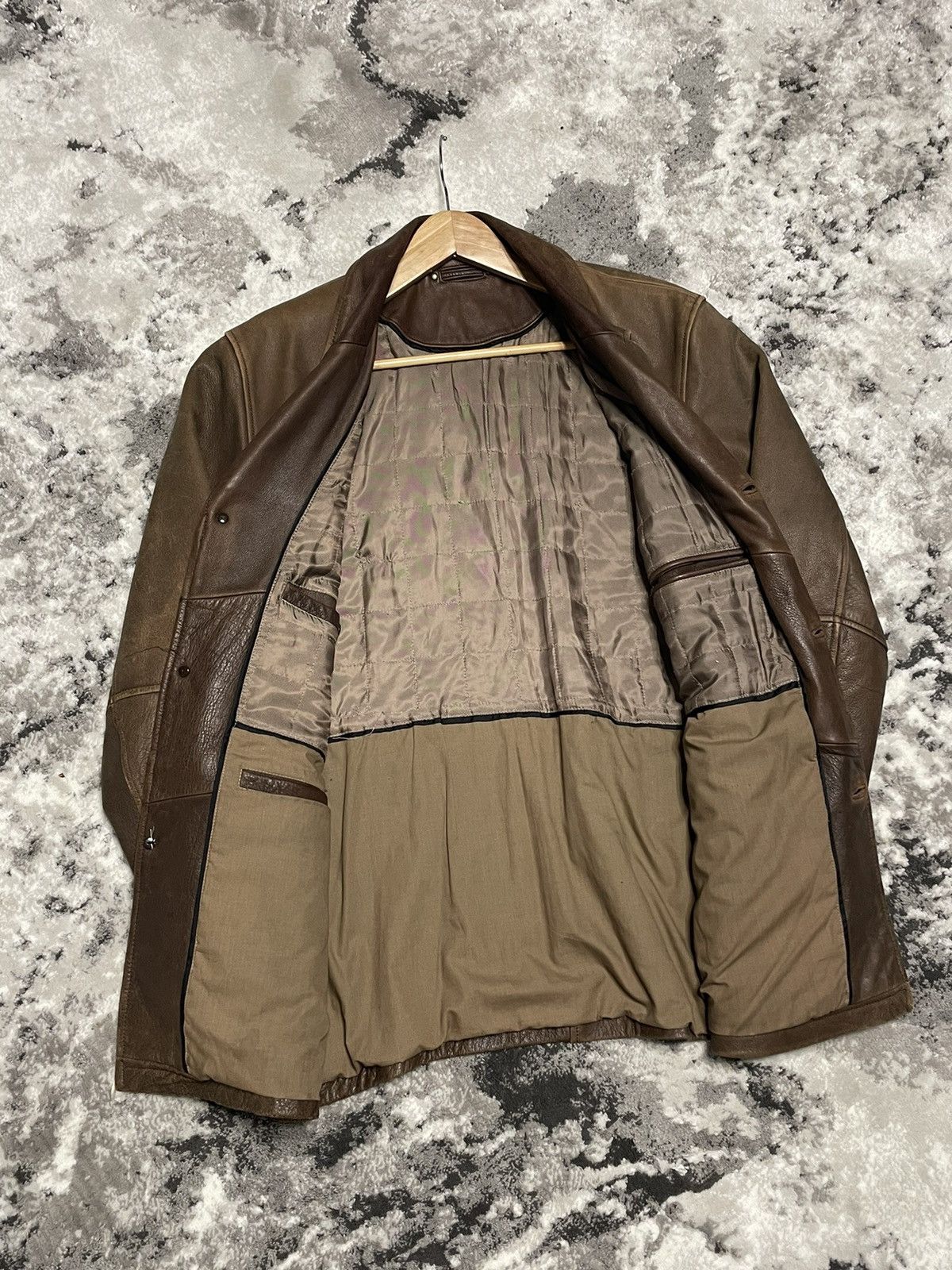 Leather Vintage Washed Brown Leather Coat Jacket Hedi Acne RRL erd Size US L / EU 52-54 / 3 - 13 Thumbnail