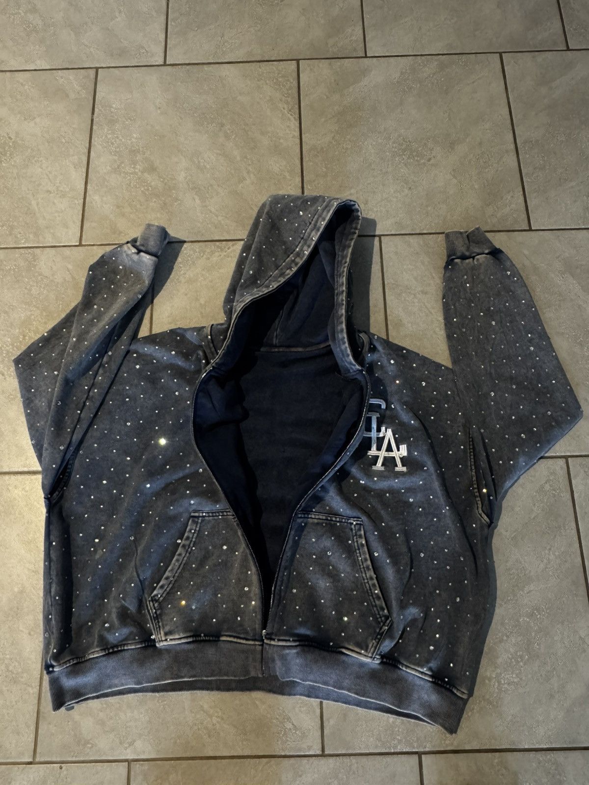 Other Concrete LA Rhinestone Zip-Up Hoodie Size US XL / EU 56 / 4 - 3 Thumbnail