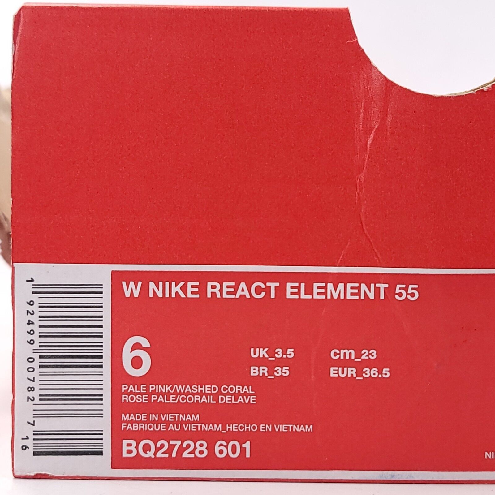 Nike Nike React Element 55 Shoe Womens Size 6 BQ2728-601 Pink Size US 6 / IT 36 - 9 Thumbnail