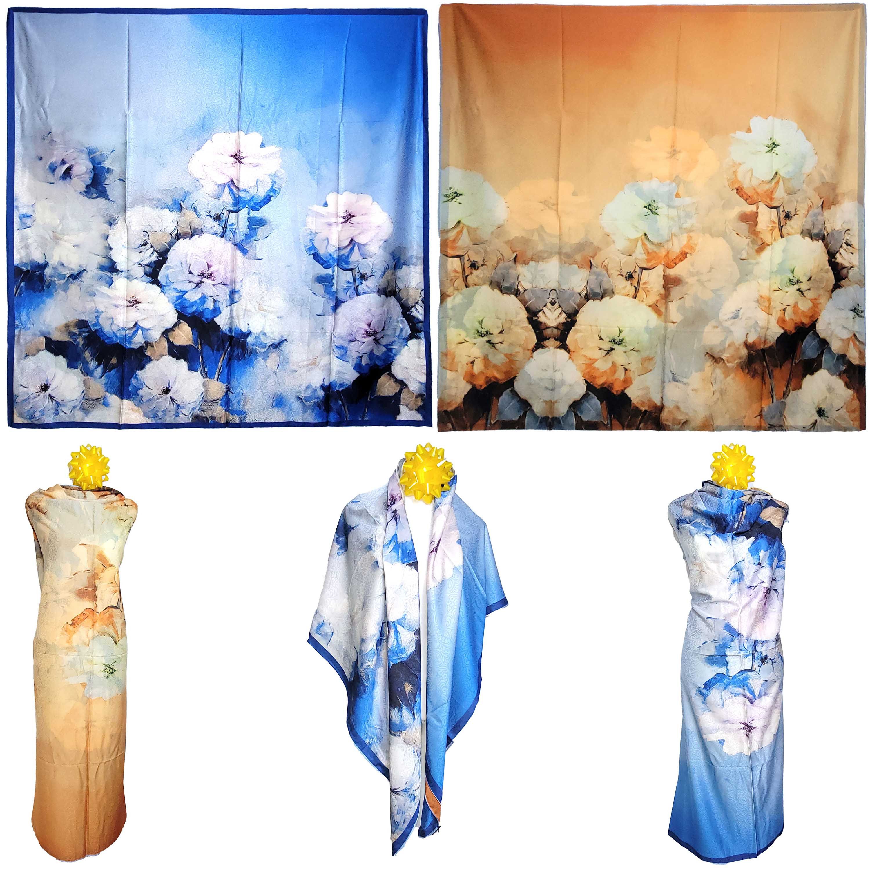 Other NWT Double Sided Silk Scarf 52"x52" Large Square Wrap 3230 Size ONE SIZE - 1 Thumbnail