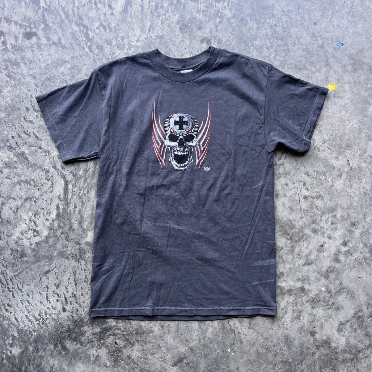 Vintage Vintage Y2K CRAZY Skull Biker Tee Skater style Harley Med. Size US M / EU 48-50 / 2 - 2 Thumbnail