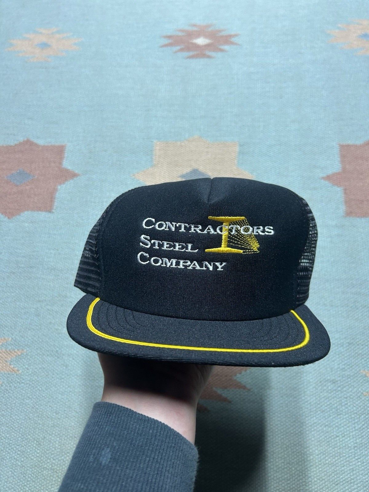 Vintage 80s trucker hat contractors steel company made USA snapback Size ONE SIZE - 2 Thumbnail