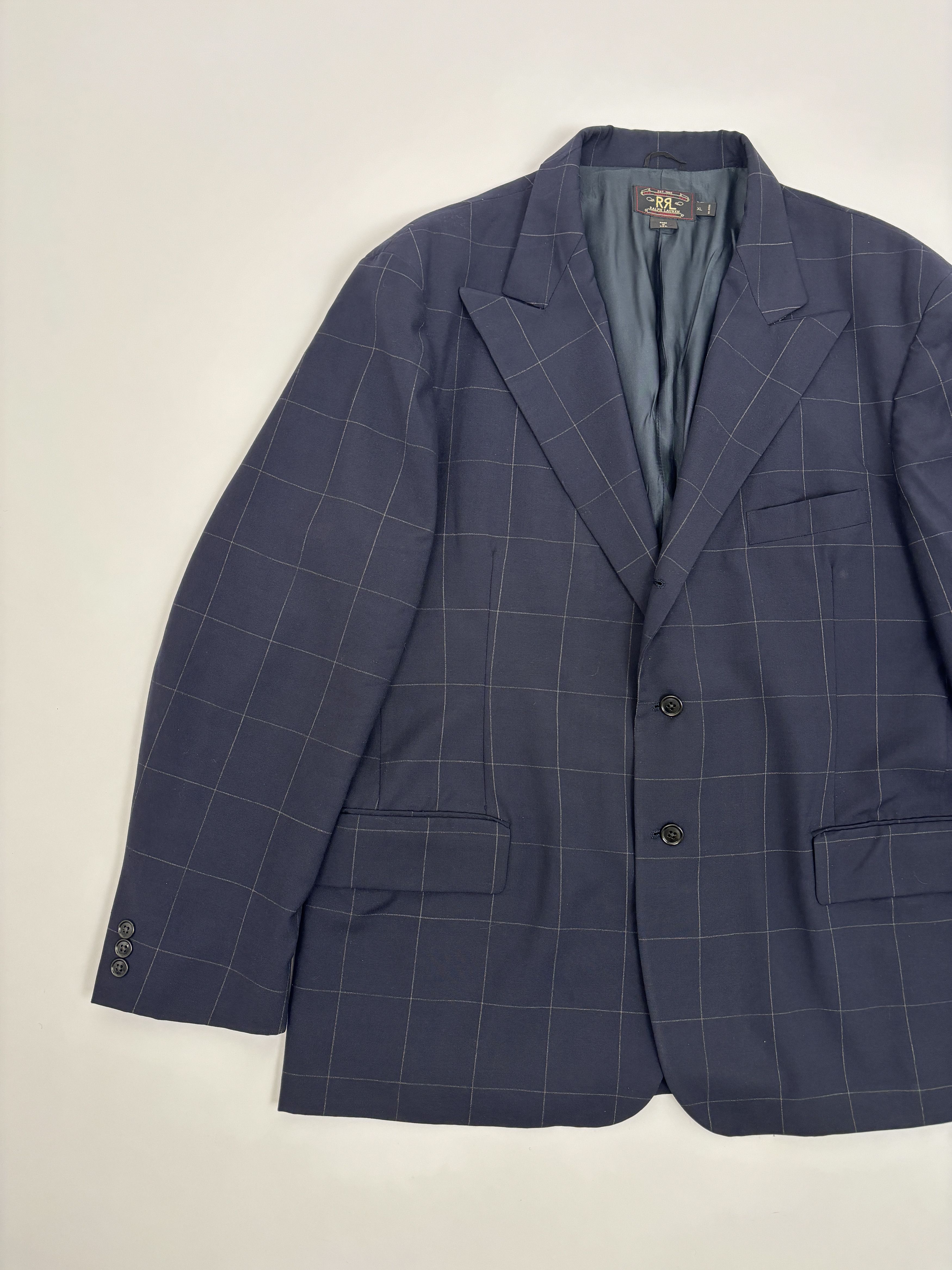RRL Ralph Lauren RRL Windowpane Wool Blazer Made in USA Size 50R - 3 Thumbnail