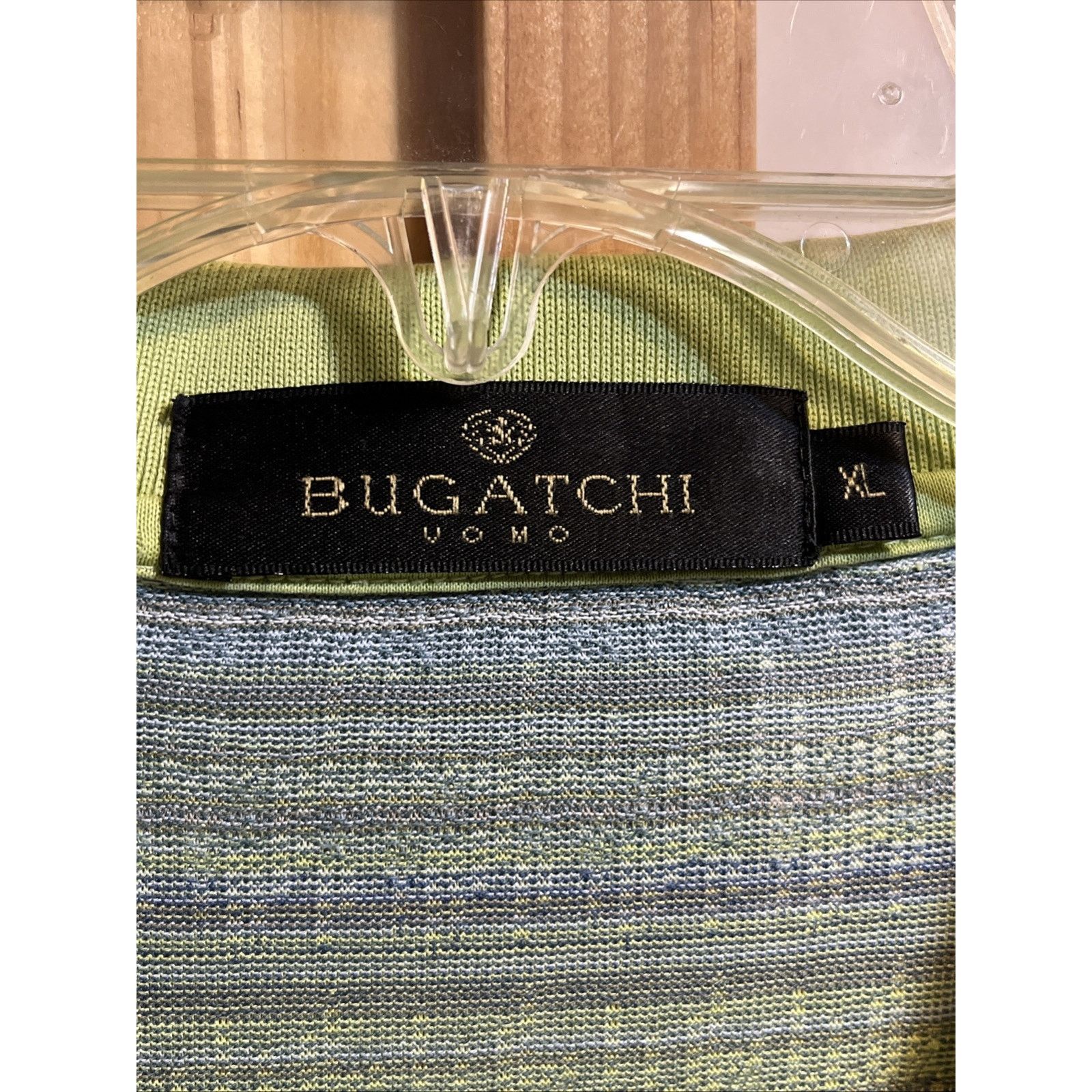 BUGATCHI Bugatchi Uomo Mens Polo Shirt XL Green Golf SS Cotton Button Size US XL / EU 56 / 4 - 3 Thumbnail