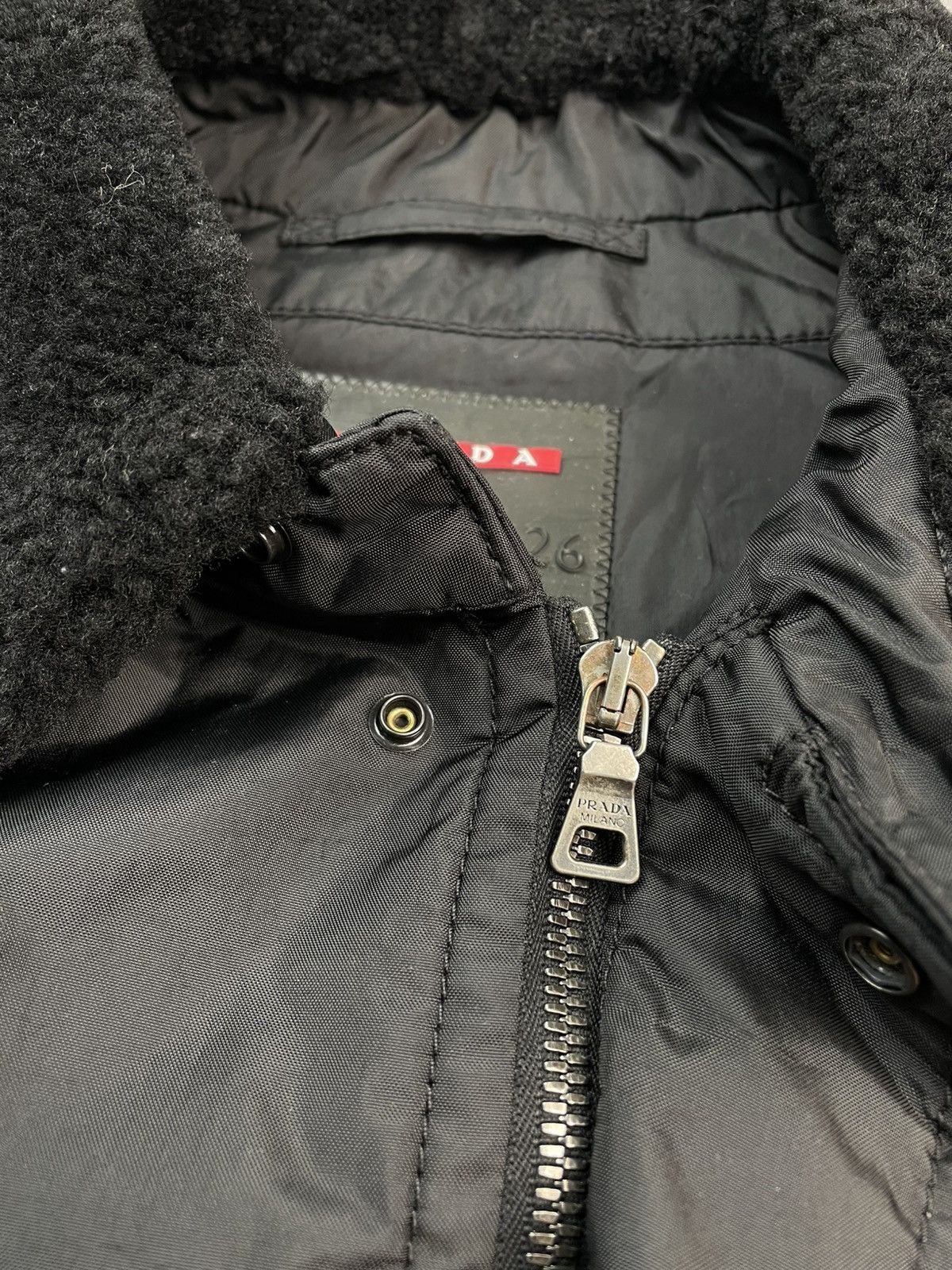 Prada Prada Shearling Collar Flight Jacket Black Tab Size US L / EU 52-54 / 3 - 6 Thumbnail
