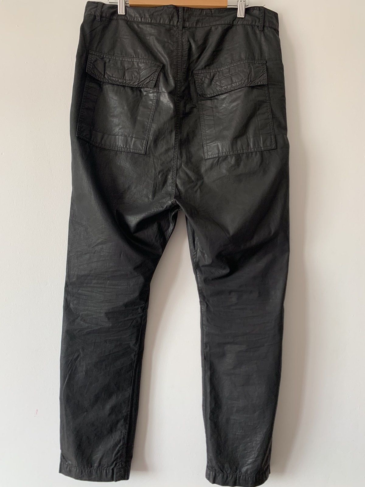 Rick Owens 🔥🔥 Rick Owens Black Wax Cargo Pants Size US 32 / EU 48 - 2 Thumbnail