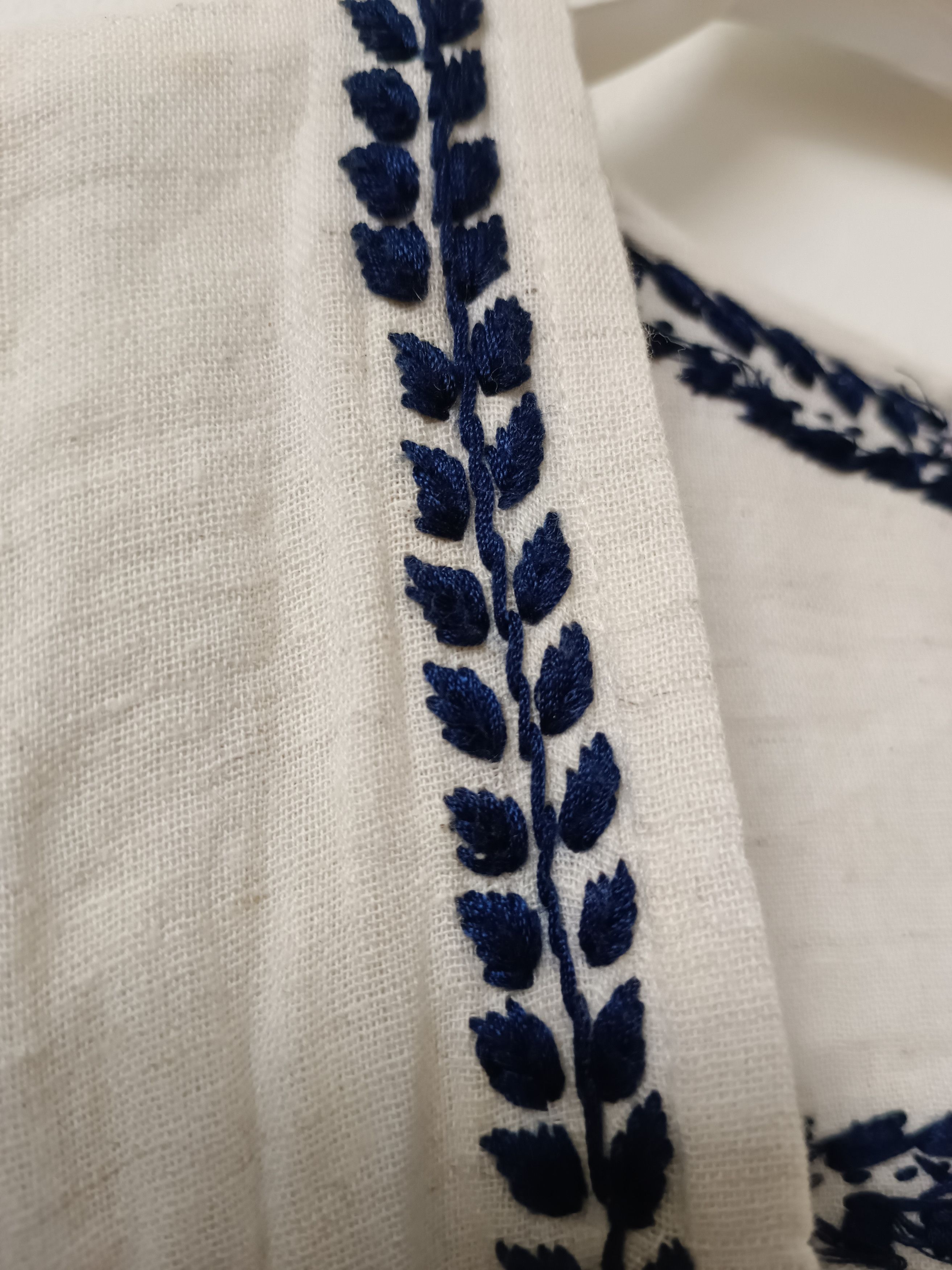 Handmade × Japanese Brand Gaijin Made Hand Embroidered Linen Kimono Robe Cardigan Size US L / EU 52-54 / 3 - 4 Thumbnail