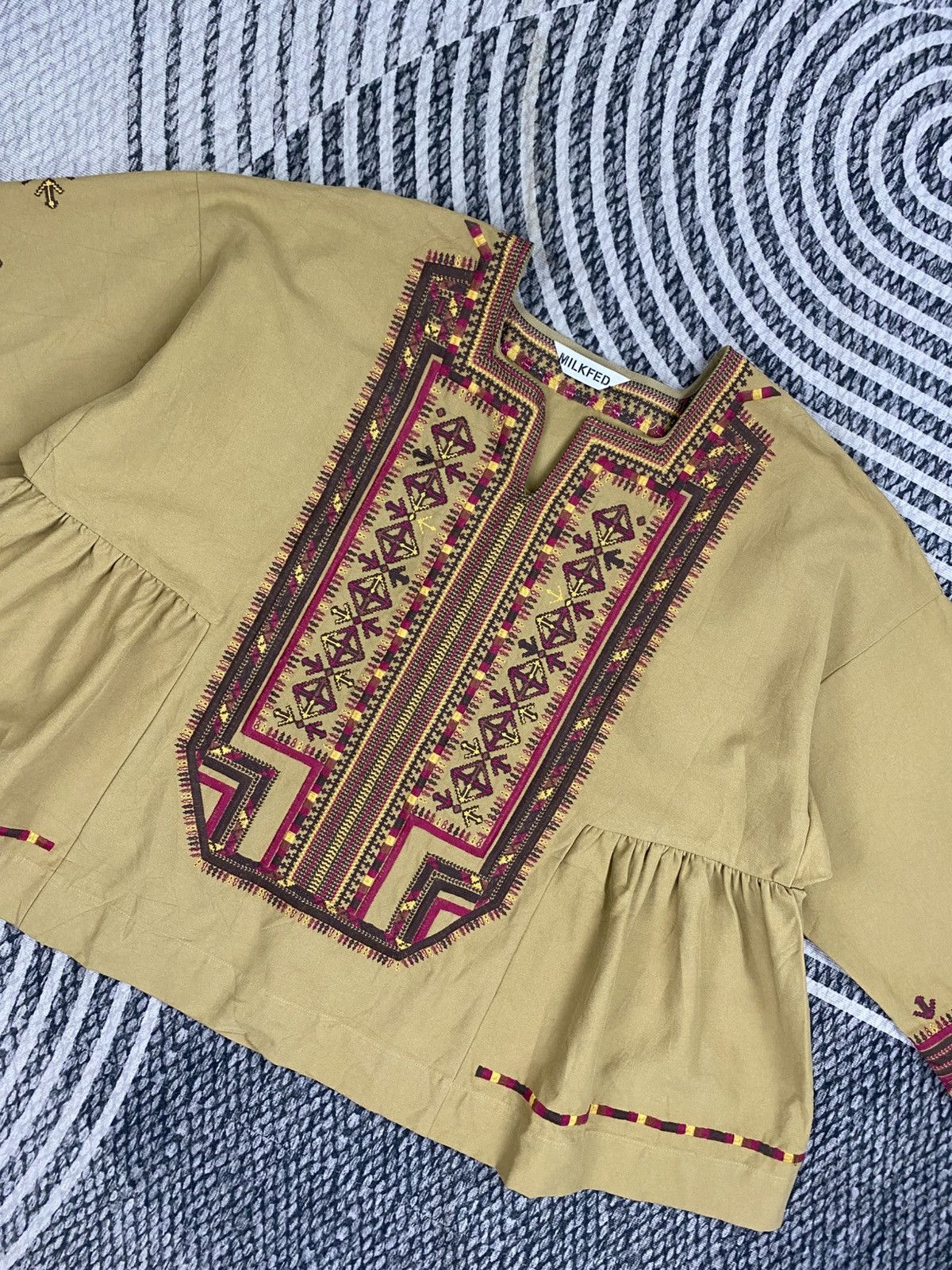 MILKFED Vintage Milkfed Embroidered Detailing Peplum Blouse Size L / US 10 / IT 46 - 6 Thumbnail