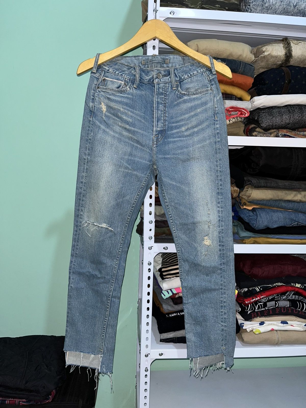 GOA GOA Nimes Distreseed Denim Selvedge Japanese Brand Size 27" / US 4 / IT 40 - 2 Thumbnail