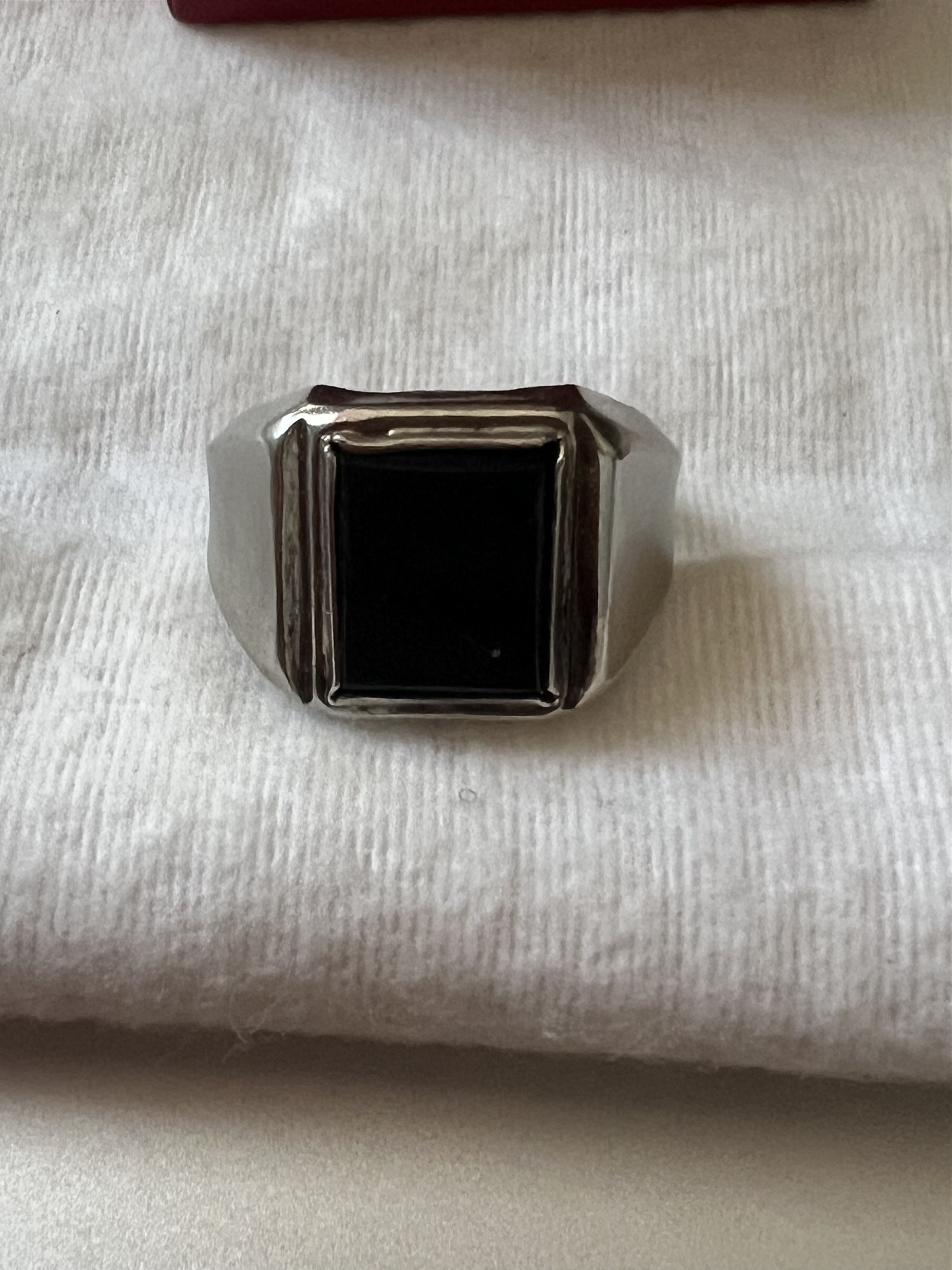 Other Sterling Silver Onyx Ring Size ONE SIZE - 1 Thumbnail