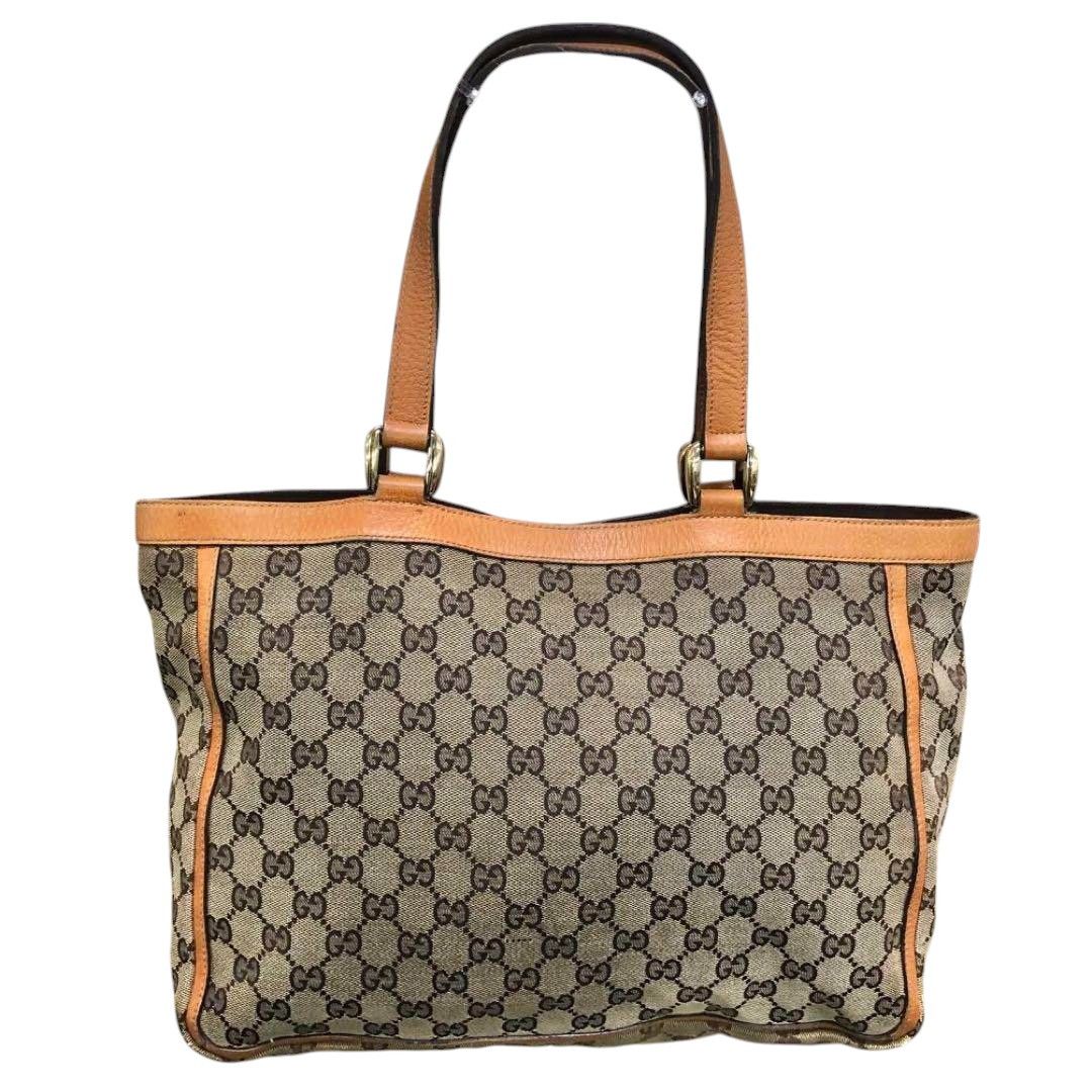 Gucci Gucci - Shoulder Bag Beige Brown Leather GG Monogram Size ONE SIZE - 2 Thumbnail