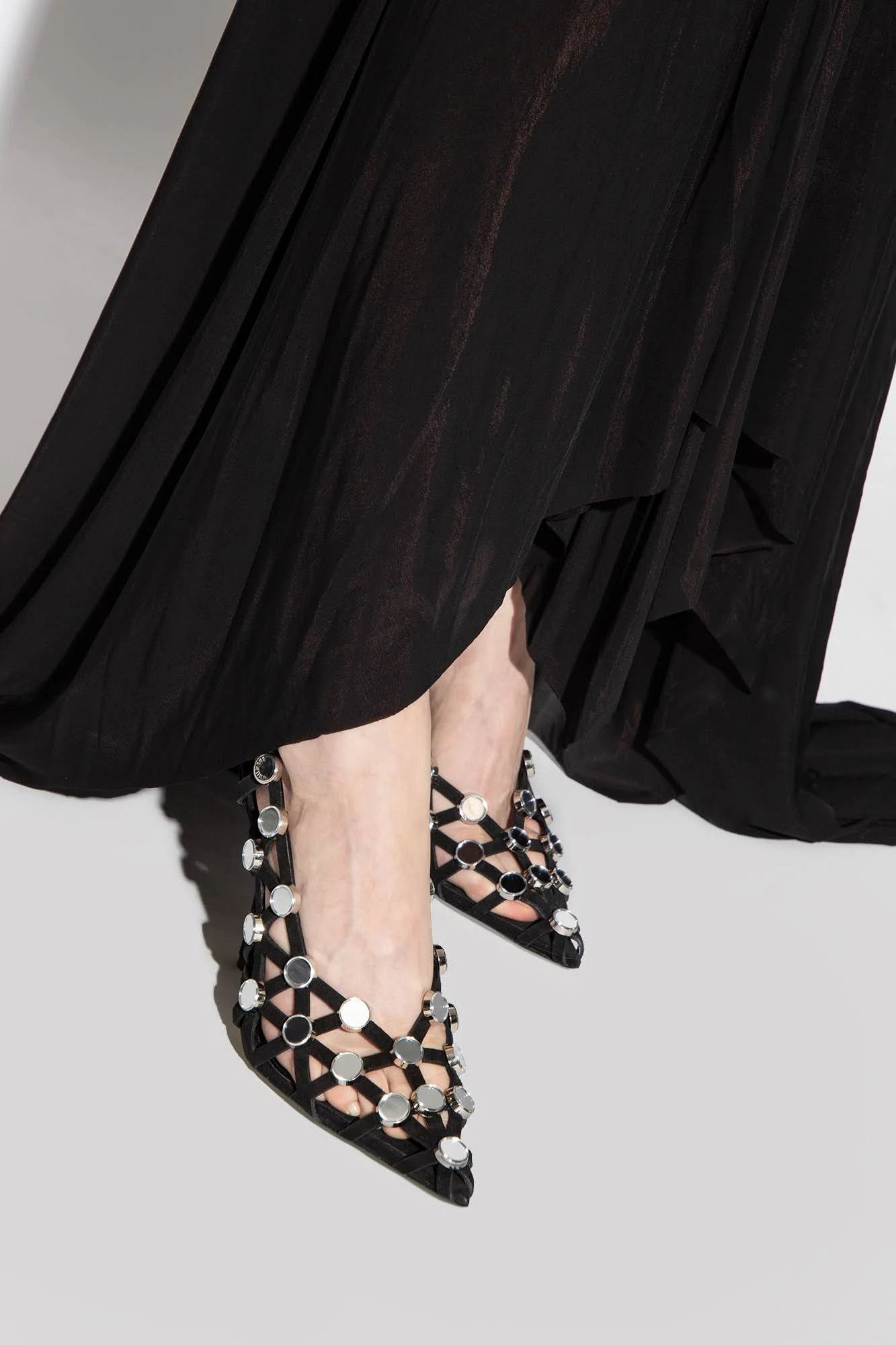 The Attico o1s22i1n1024 Grid Slingback Pumps in Black Size US 8 / IT 38 - 4 Thumbnail