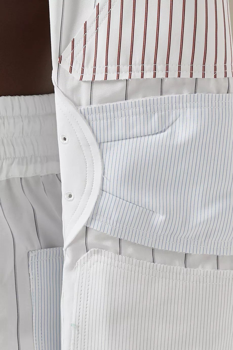 Off-White o1y1225 Striped Shirt in Off-White/Brown Size S / US 4 / IT 40 - 4 Thumbnail