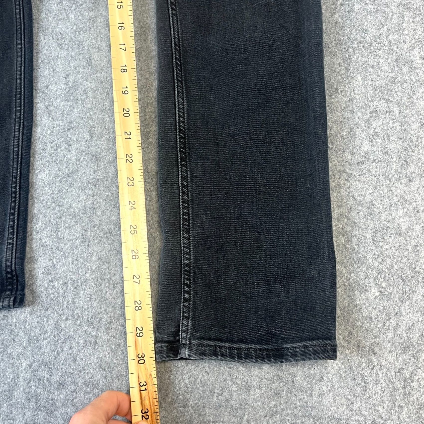 Tommy Hilfiger Tommy Hilfiger Slim Jeans Mens Dark Grey 36 32 Charcoal Wash Stretch Scanton Denim Cotton Elastane 5-Pocket Tapered Zip Fly Size US 36 / EU 52 - 4 Thumbnail