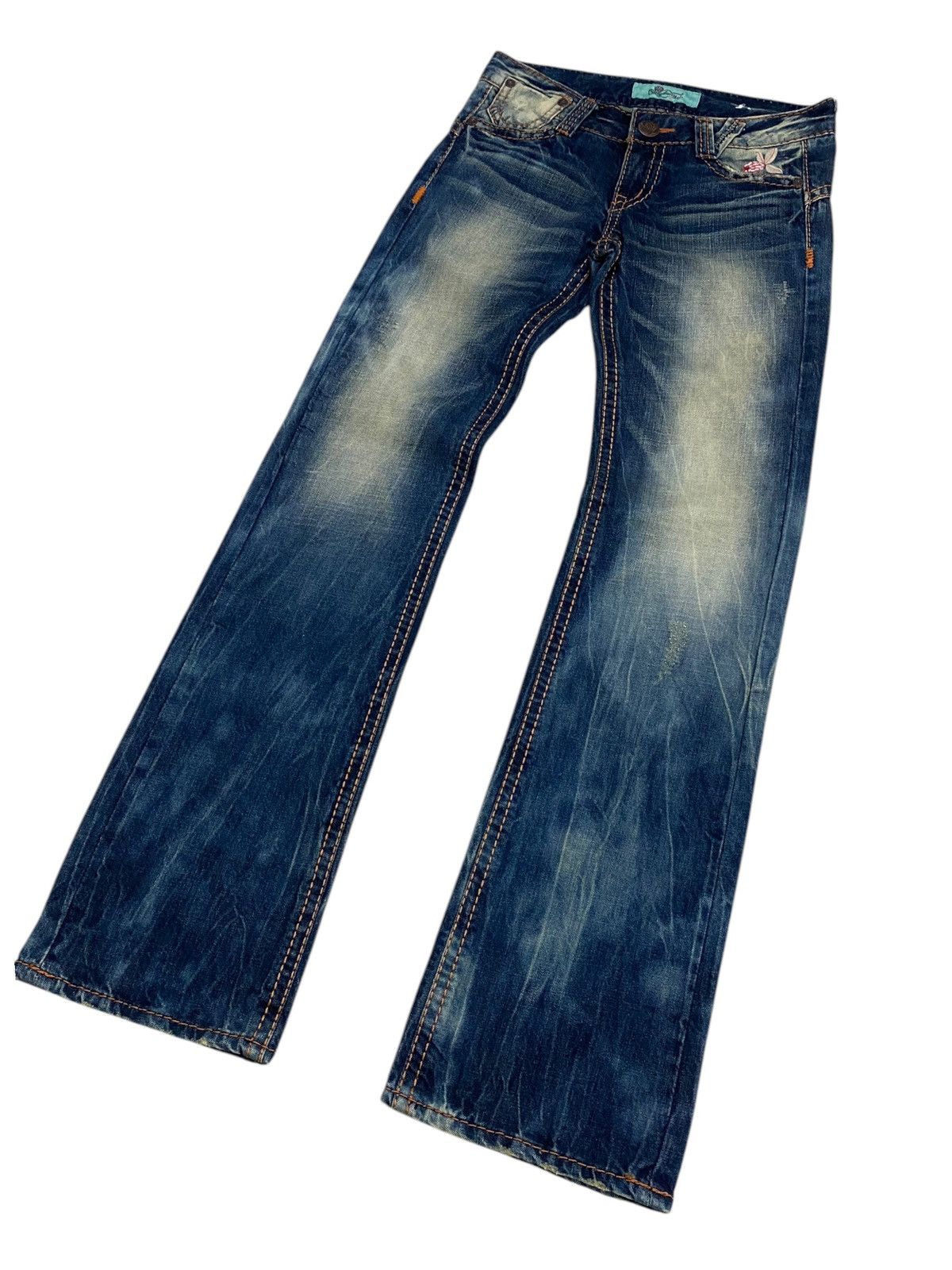 GOSTAR DE FUGA Flare Roseberry Japan Mud Washed Whisker Honeycomb Embroider Size US 30 / EU 46 - 3 Thumbnail