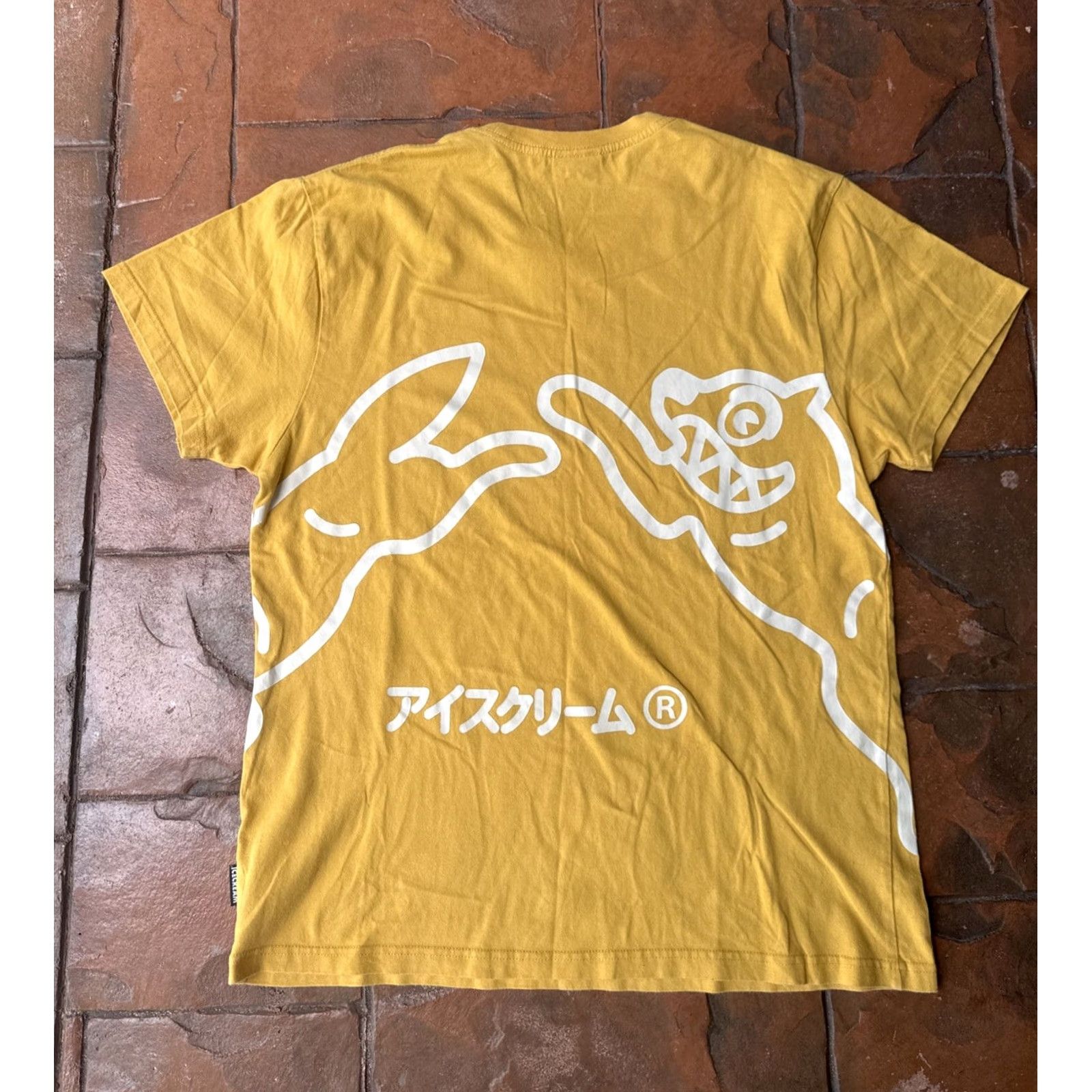 Vintage Billionaire Boys Club Ice Cream Running Dog T-Shirt Large Double-Sided Mens Short Sleeve Crew Neck Yellow Cotton Knit Logo Graphic Print 2010-2019 Size US L / EU 52-54 / 3 - 2 Thumbnail