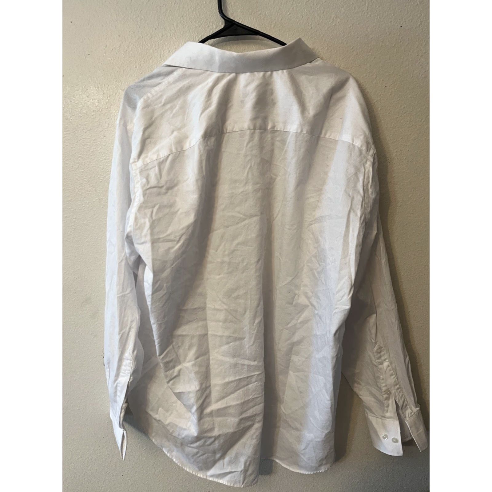 Geoffrey Beene Geoffrey Beene Mens Dress Shirt 17.5 Regular Fit Cotton Blend Button Down White Size 46R - 3 Thumbnail