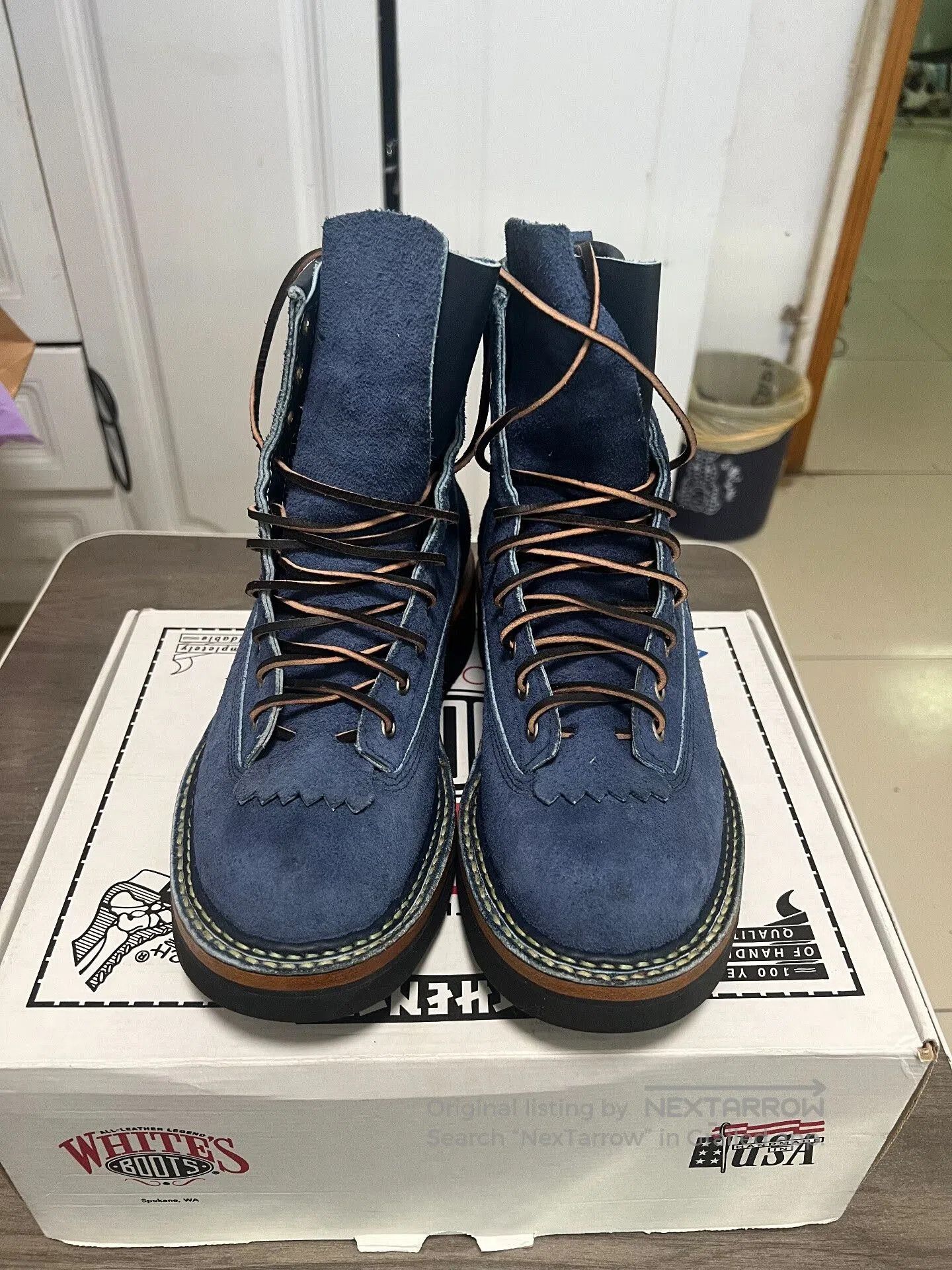 White's Boots Whites Indigo Dyed Suede Work Boots. Size US 6.5 / EU 39-40 - 1 Thumbnail