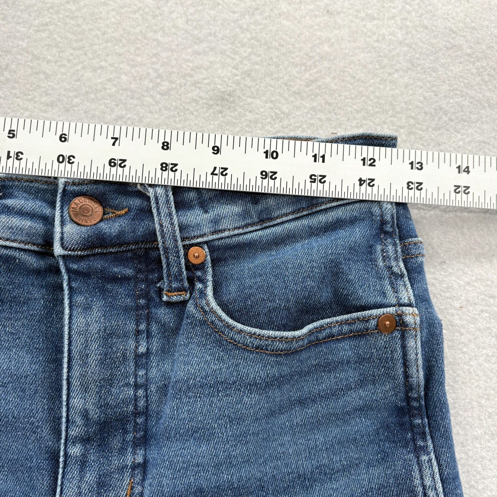 Madewell Madewell Jeans Womens 25 Stovepipe Straight High Rise Blue Stretch Denim Preppy Size 42" / US 20 - 7 Thumbnail