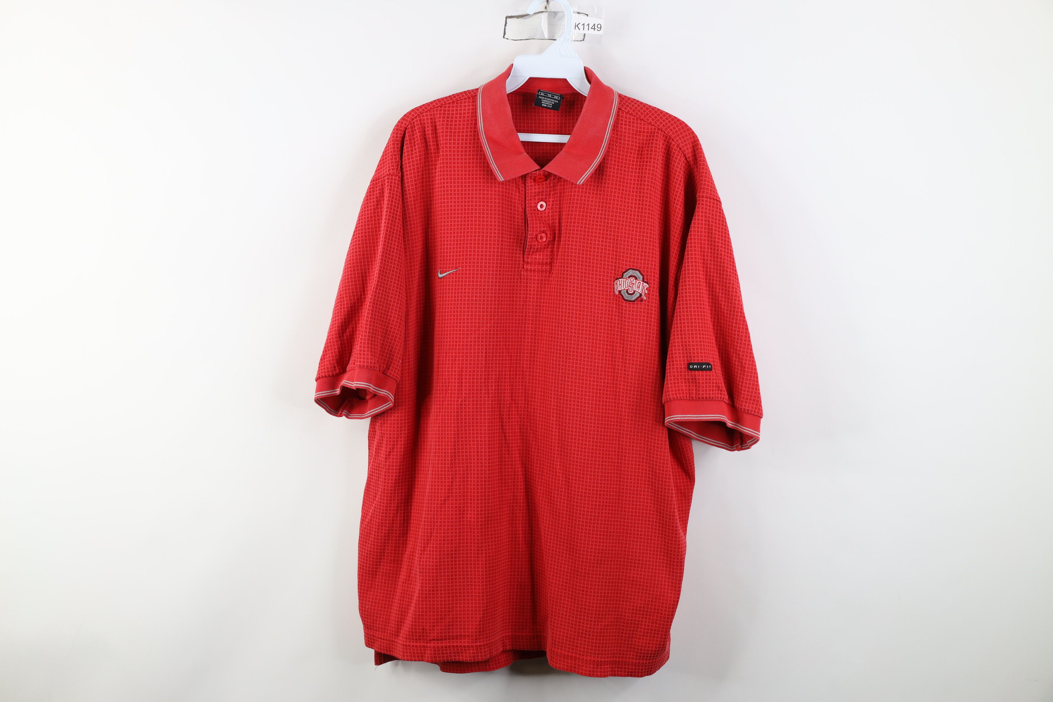 Nike Vintage 90s Nike Swoosh Ohio State University Polo Shirt Size US XL / EU 56 / 4 - 1 Thumbnail