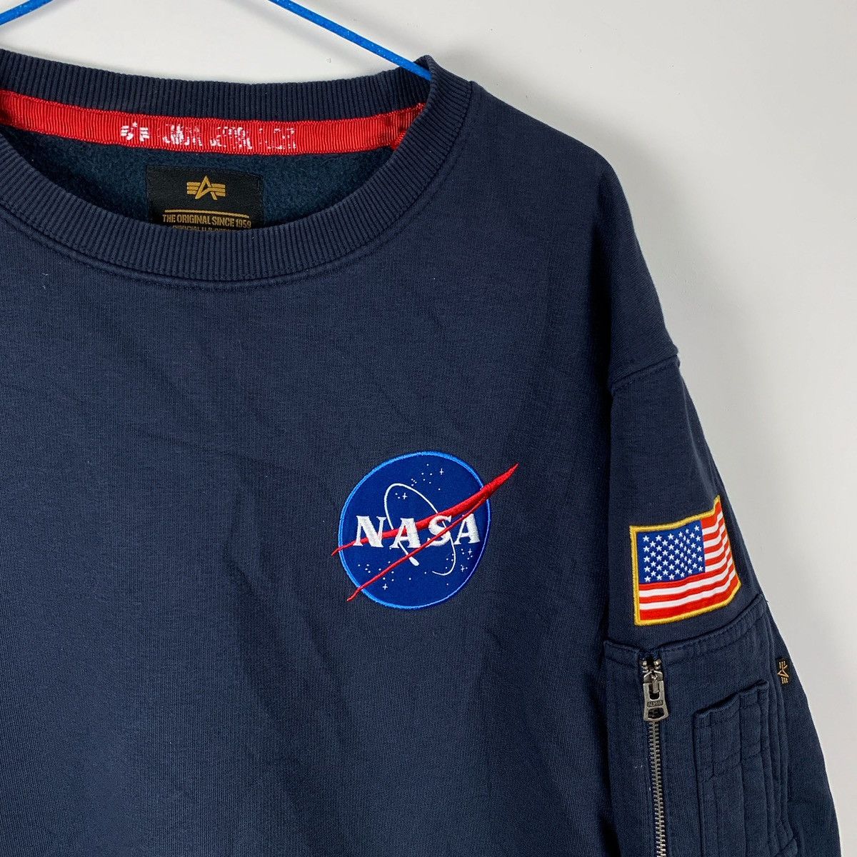 Alpha Industries Alpha Industries Logo NASA Sweatshirt USA Stripe Size US XL / EU 56 / 4 - 2 Thumbnail