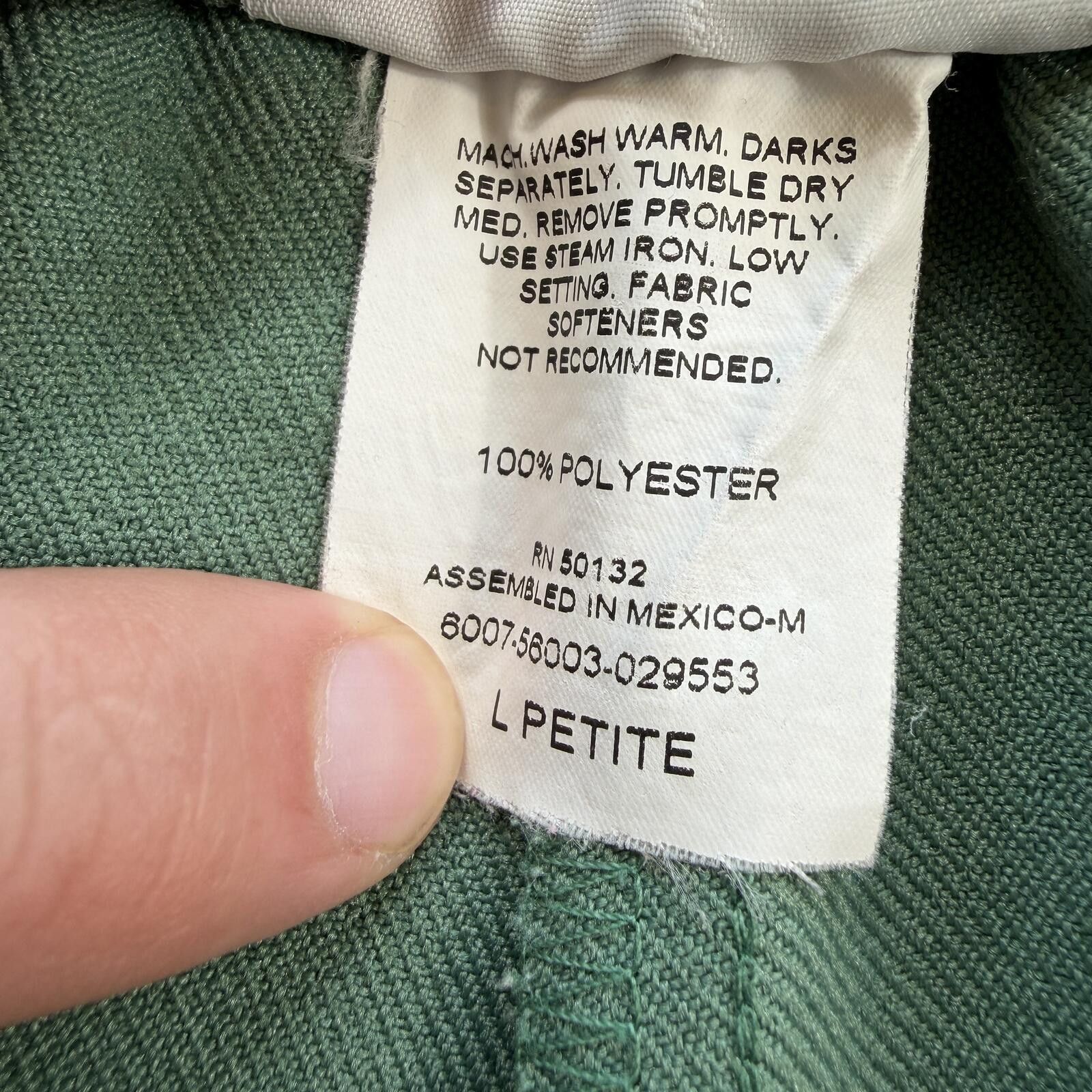 Other Vintage BonWorth Green Elastic Waist Petite Pants Womens L Size 36" / US 14 / IT 50 - 6 Thumbnail
