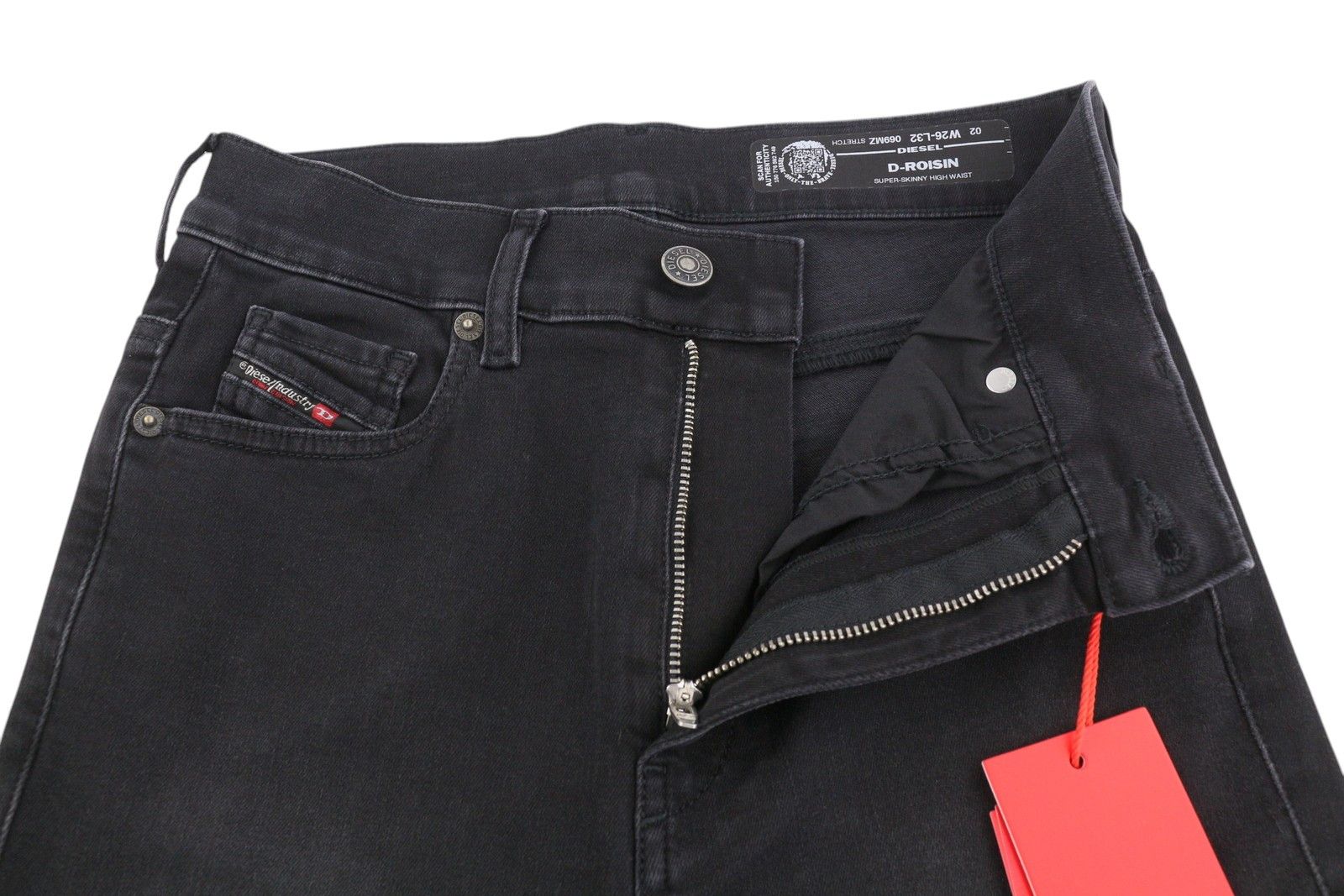 Diesel D-ROISIN 069MZ W26/L32 Super Skinny High Waist Jeans 40671 Size 26" / US 2 / IT 38 - 5 Thumbnail