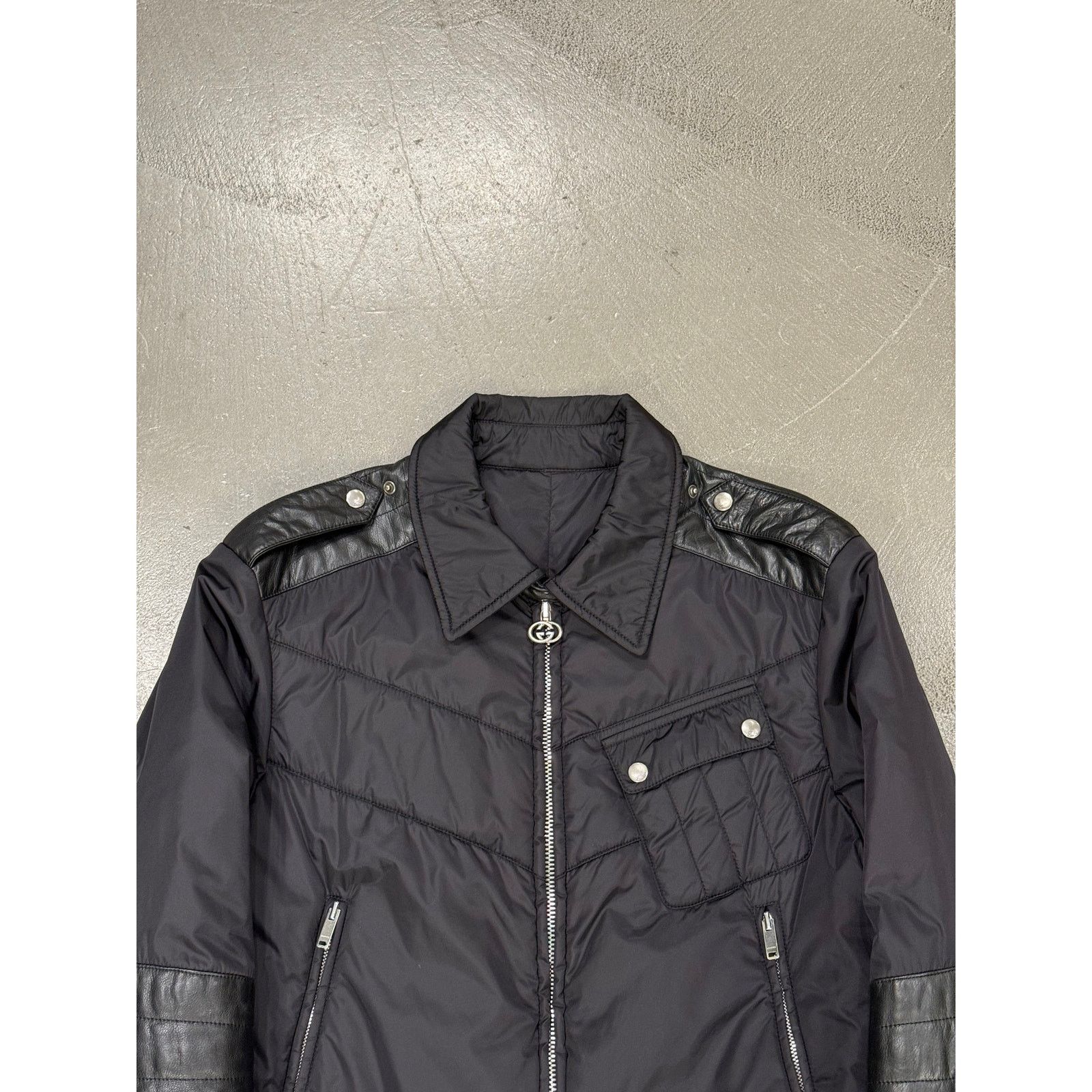 Gucci 2000s Gucci nylon puffer jacket with leather details Size XL / US 12-14 / IT 48-50 - 2 Thumbnail