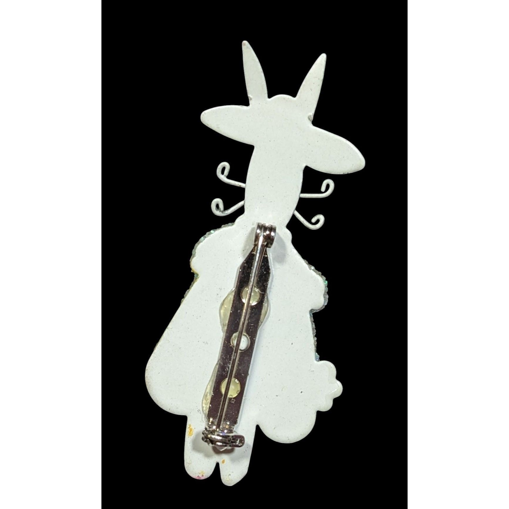 Other Vintage Easter Bunny In Yellow Dress Spring Themed Brooch Size ONE SIZE - 2 Thumbnail
